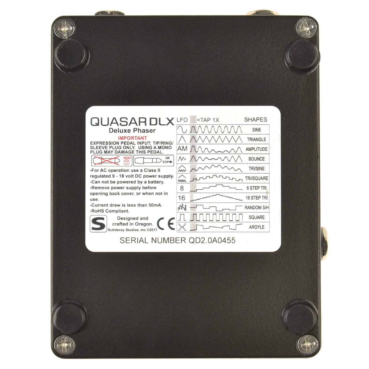 Subdecay Quasar DLX Phaser Pedal Effects and Pedals / Phase Shifters