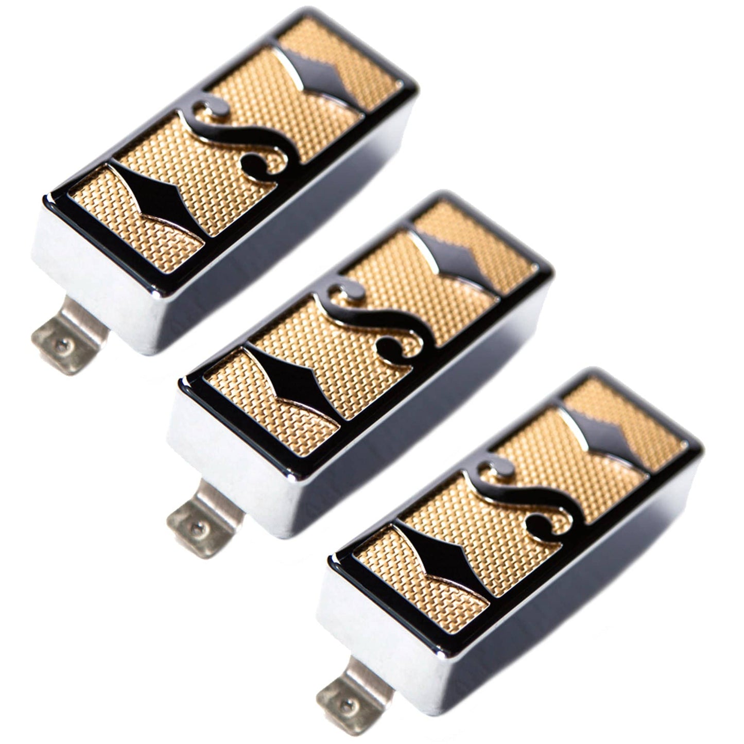 Supro Gold Foil Mini Humbucker Neck, Middle and Bridge Pickup Set Bundle Parts / Guitar Pickups