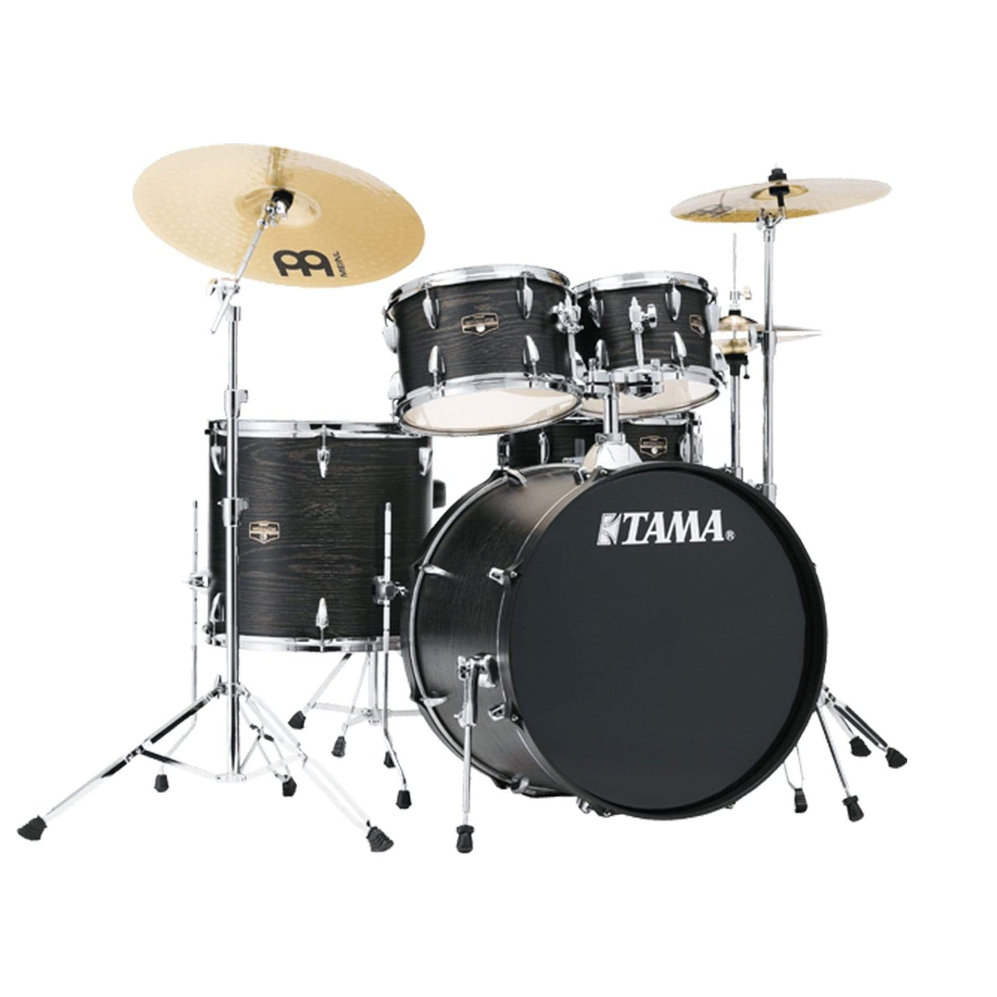 Tama Imperialstar 10/12/14/20/5x14 5pc. Drum Kit Black Oak Wrap w/Hardware & Cymbals Drums and Percussion / Acoustic Drums / Full Acoustic Kits