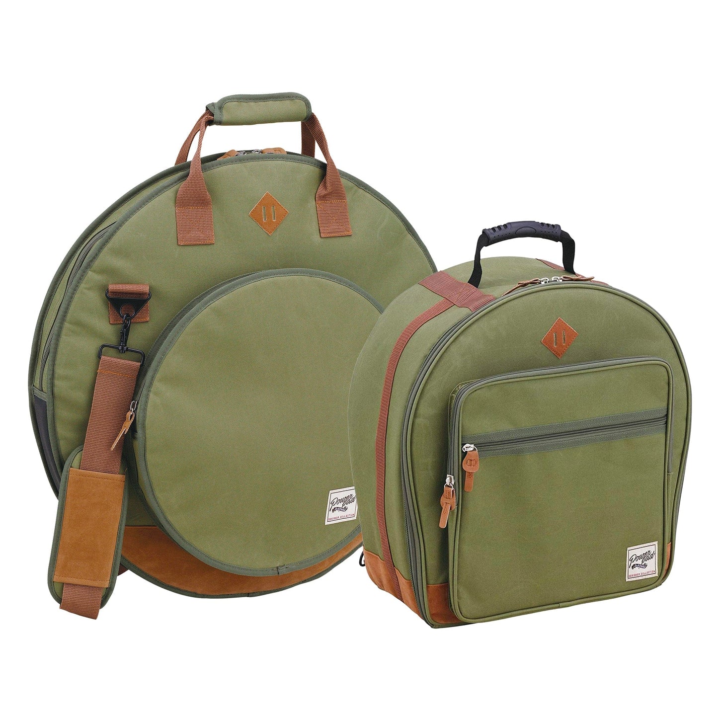 Tama 22" Powerpad Designer Cymbal Bag and 6.5x14 Snare Drum Bag Moss Green Bundle Drums and Percussion / Parts and Accessories / Cases and Bags