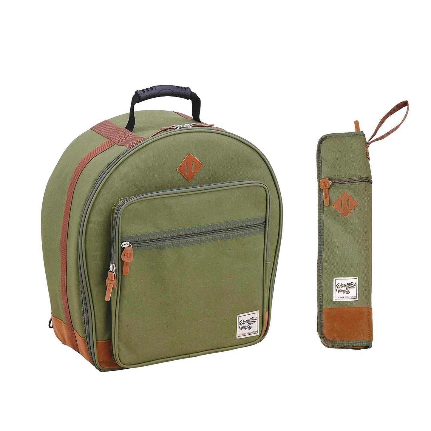 Tama Powerpad Designer 6.5x14 Snare Drum Bag and Compact Stick Bag Moss Green Bundle Drums and Percussion / Parts and Accessories / Cases and Bags