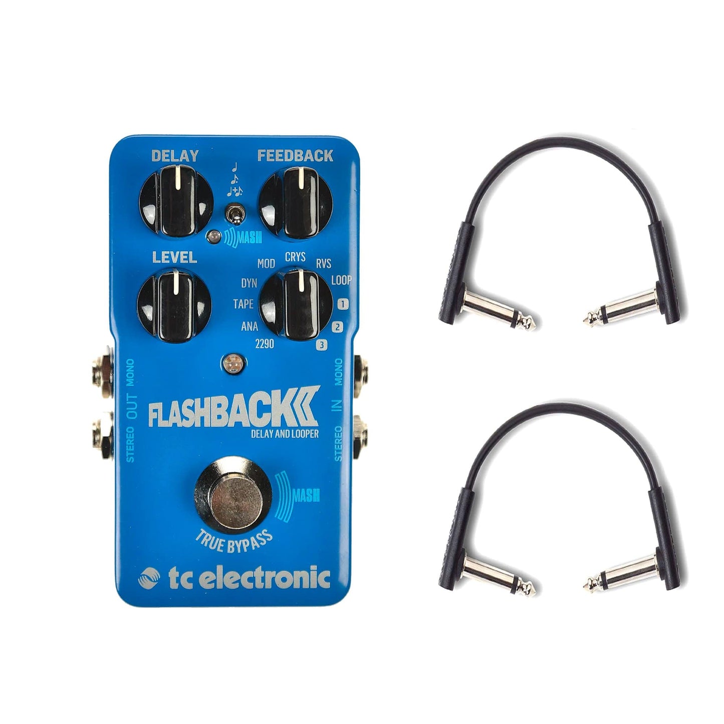 TC Electronic Flashback 2 Delay & Looper w/RockBoard Flat Patch Cables Bundle Effects and Pedals / Delay