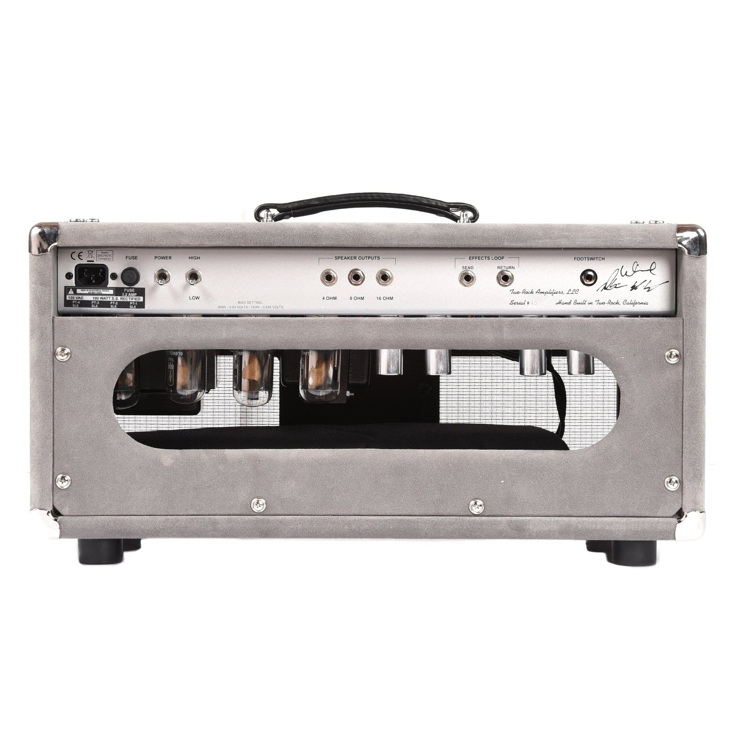 Two Rock Silver Sterling Signature 100W Head Silver Anodize Chasis w/Grey Suede & Silver Knobs Amps / Guitar Heads