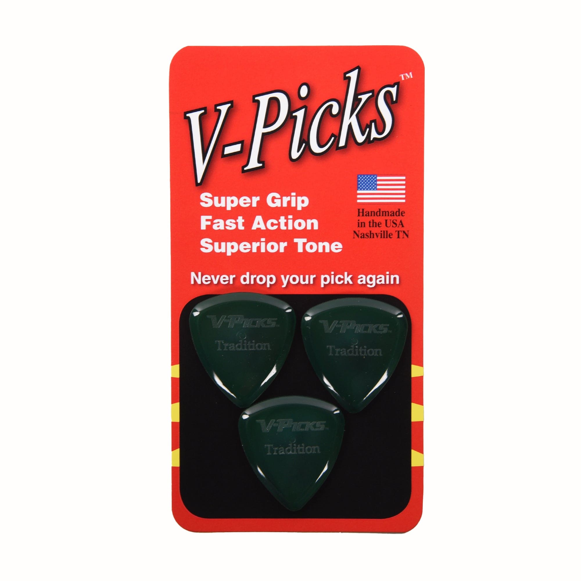 V-Picks Tradition Guitar Pick Emerald Green (3) – Chicago Music Exchange