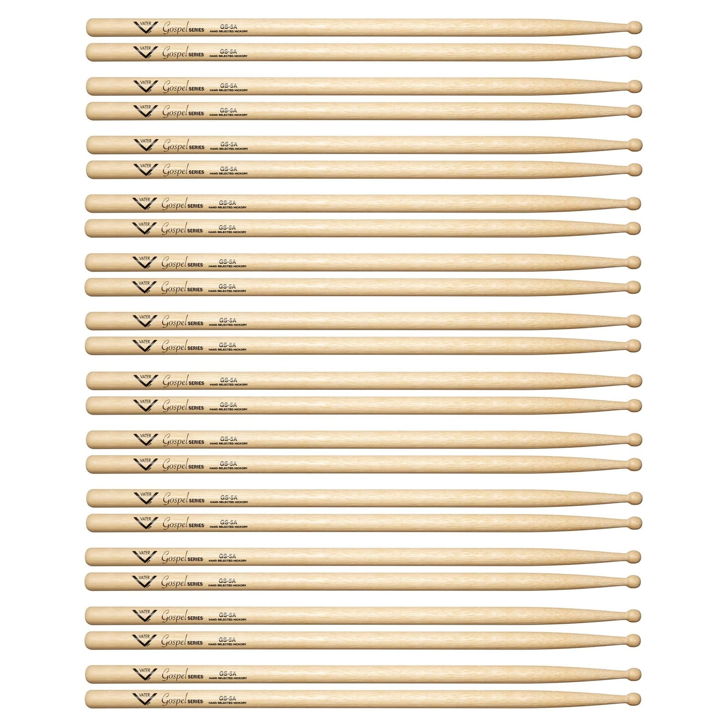 Vater Gospel 5A Wood Tip Drum Sticks (12 Pair Bundle) Drums and Percussion / Parts and Accessories / Drum Sticks and Mallets