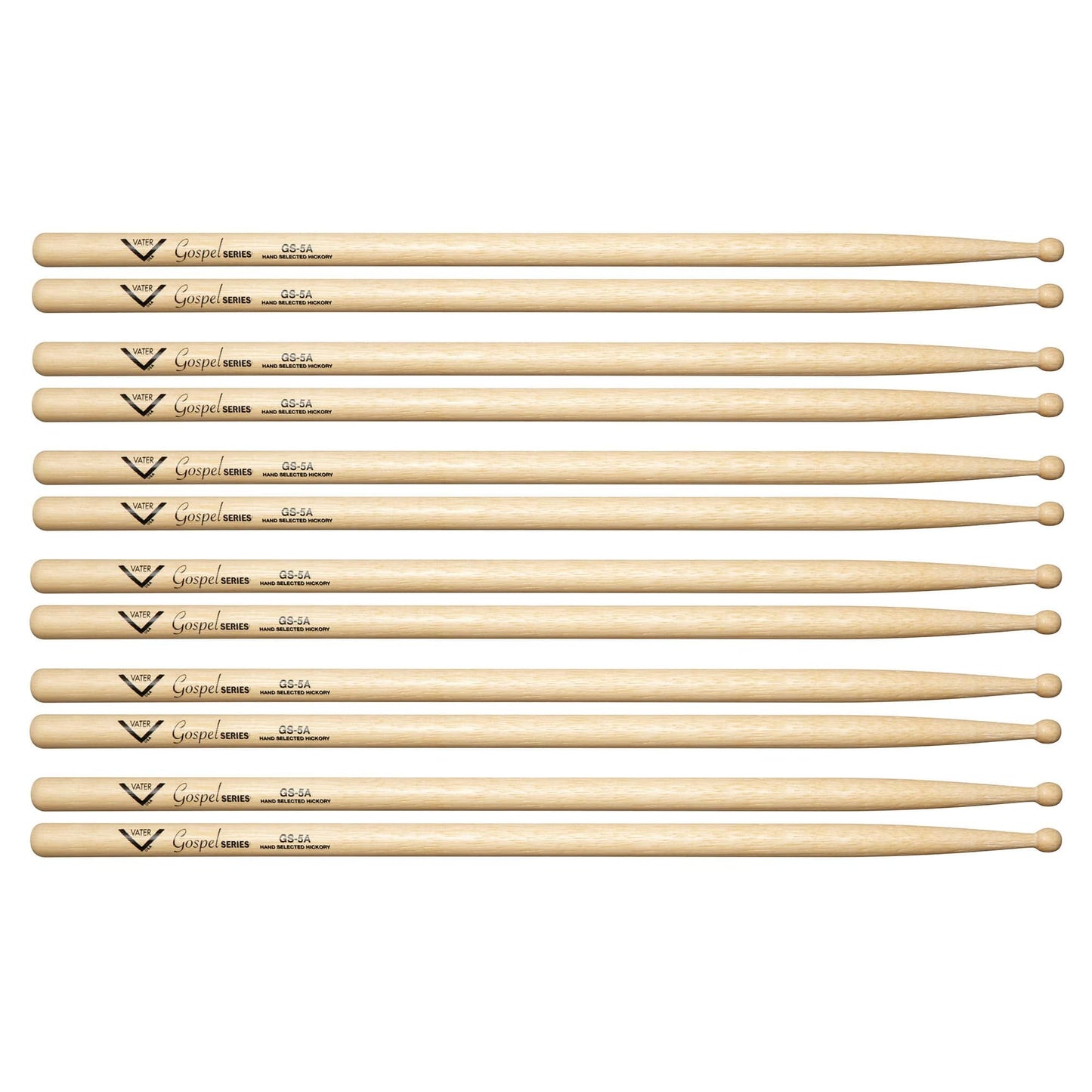 Vater Gospel 5A Wood Tip Drum Sticks (6 Pair Bundle) Drums and Percussion / Parts and Accessories / Drum Sticks and Mallets