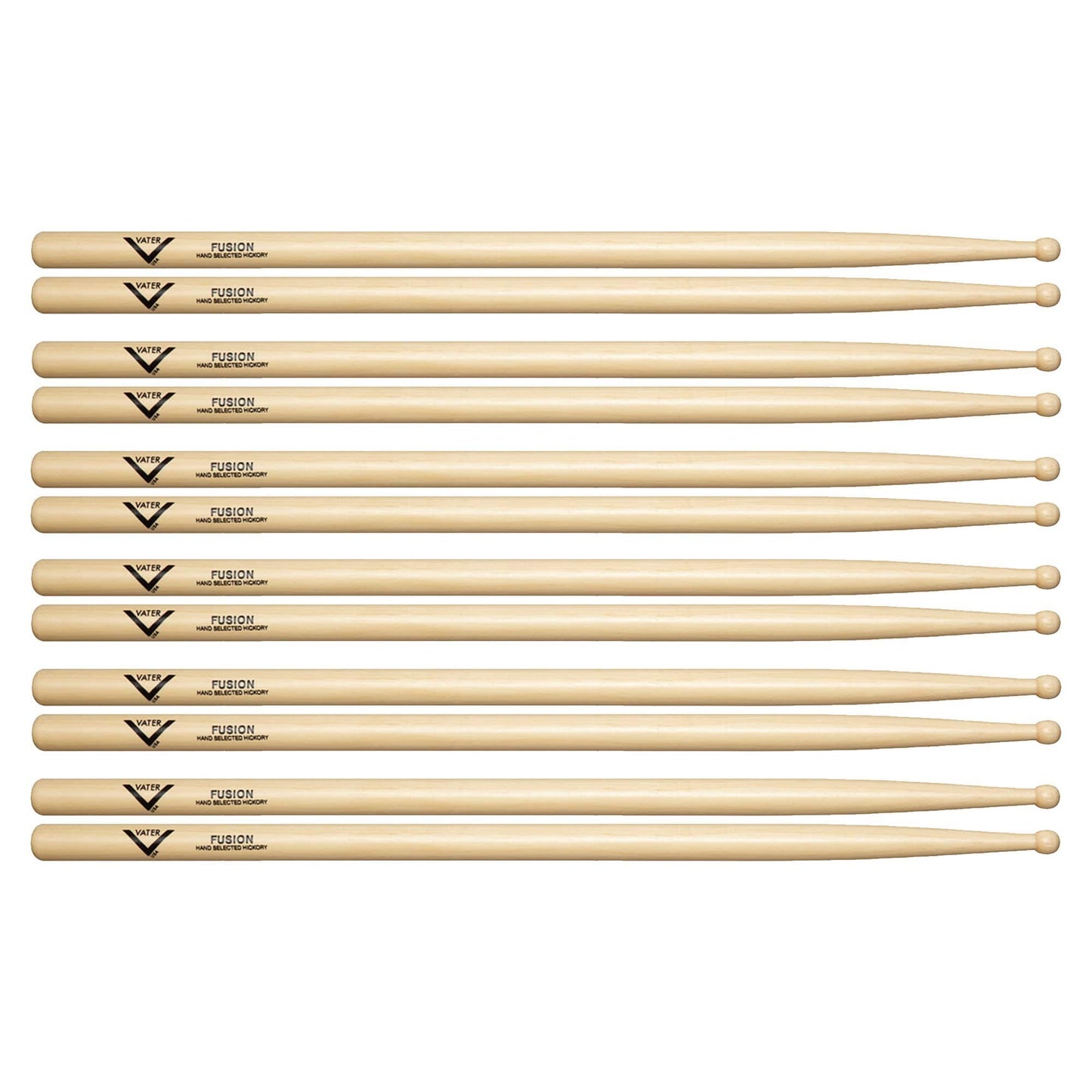 Vater Hickory Fusion Wood Tip Drum Sticks (6 Pair Bundle) Drums and Percussion / Parts and Accessories / Drum Sticks and Mallets