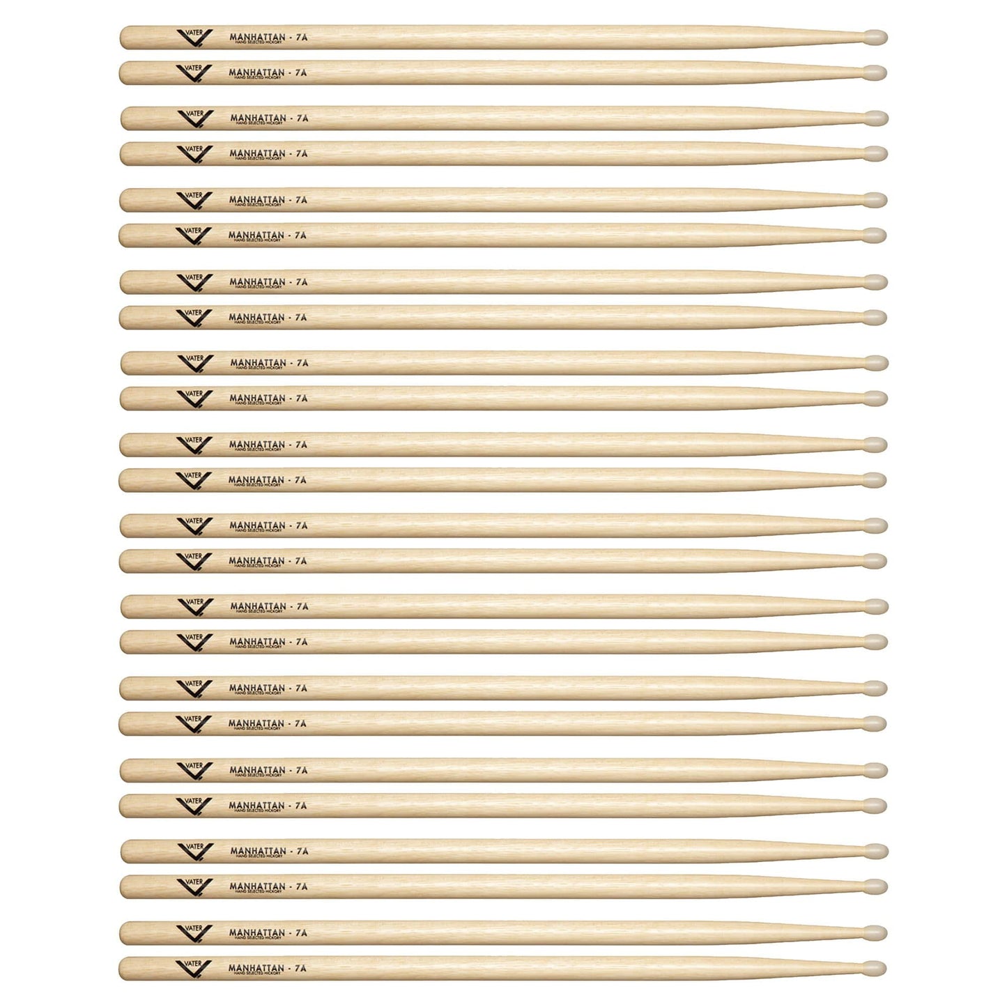 Vater Hickory Manhattan 7A Nylon Tip Drum Sticks (12 Pair Bundle) Drums and Percussion / Parts and Accessories / Drum Sticks and Mallets