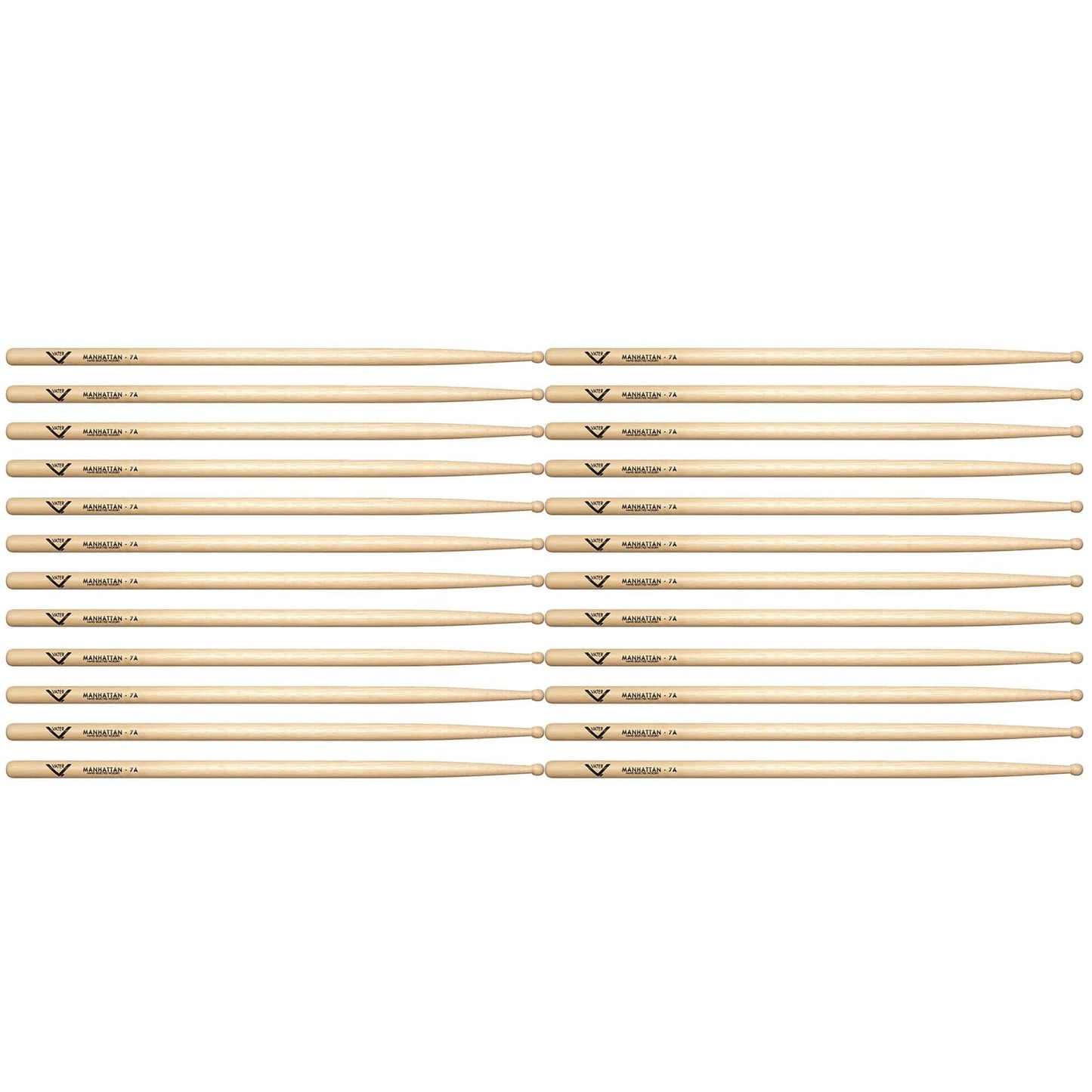 Vater Hickory Manhattan 7A Wood Tip Drum Sticks (12 Pair Bundle) Drums and Percussion / Parts and Accessories / Drum Sticks and Mallets