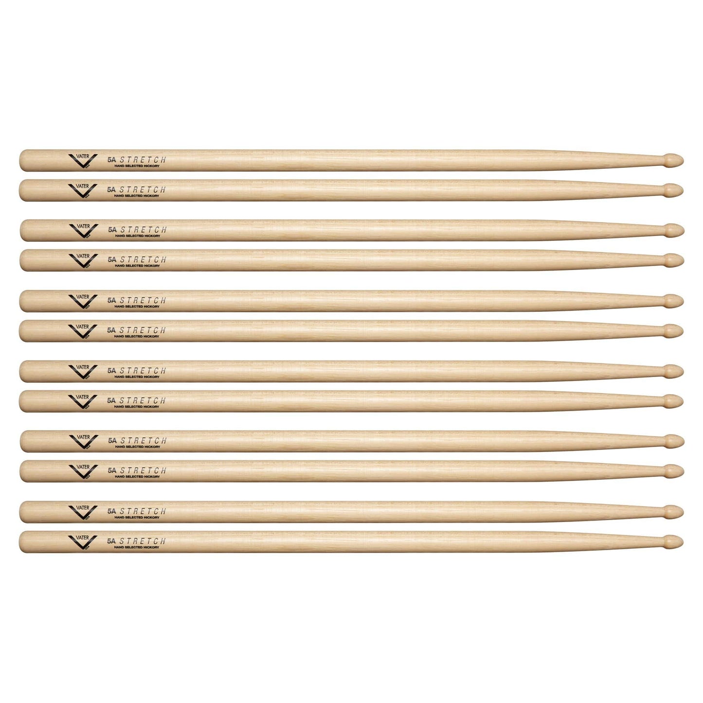 Vater Hickory Stretch 5A Drum Sticks (6 Pair Bundle) Drums and Percussion / Parts and Accessories / Drum Sticks and Mallets