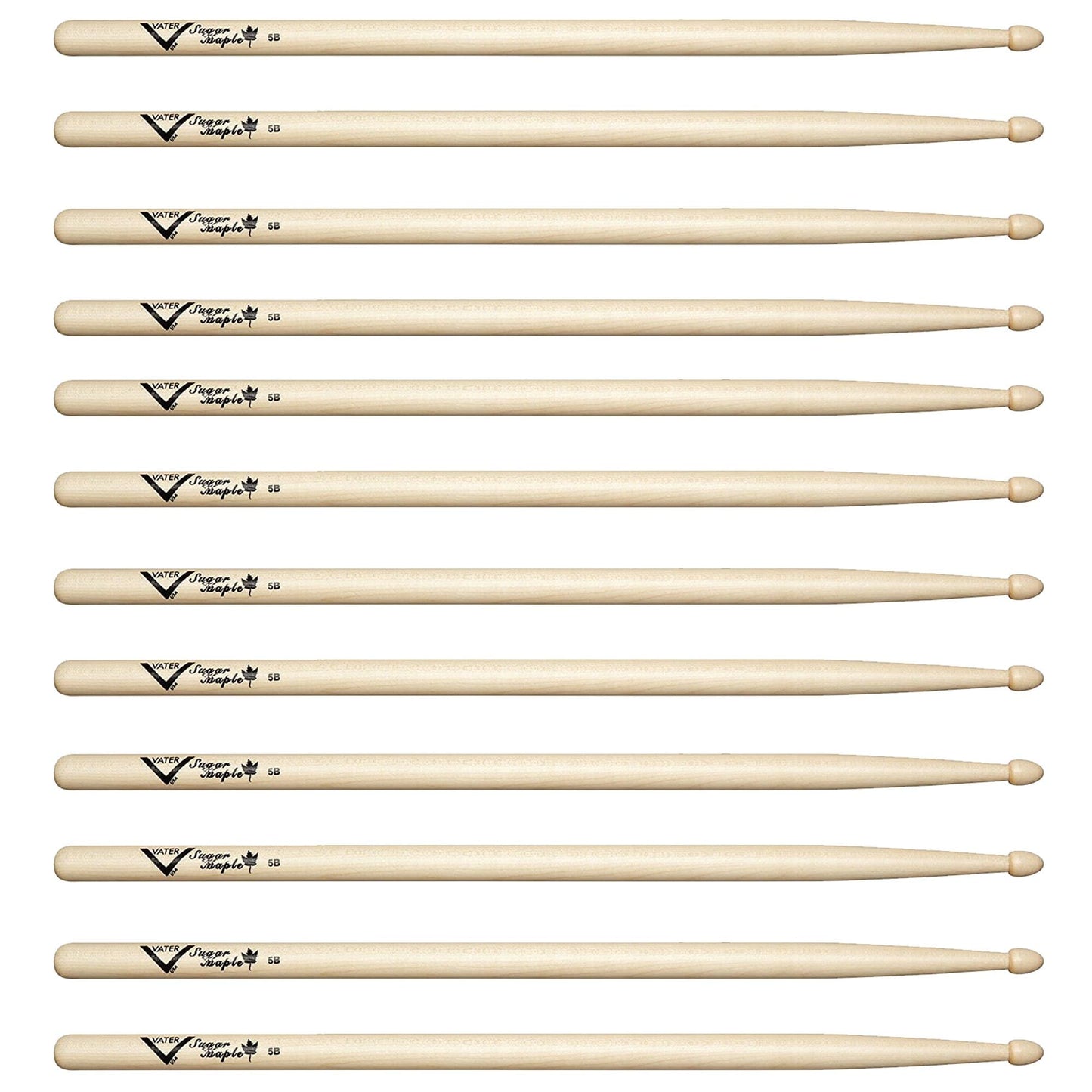 Vater Sugar Maple 5B Wood Tip Drum Sticks (6 Pair Bundle) Drums and Percussion / Parts and Accessories / Drum Sticks and Mallets