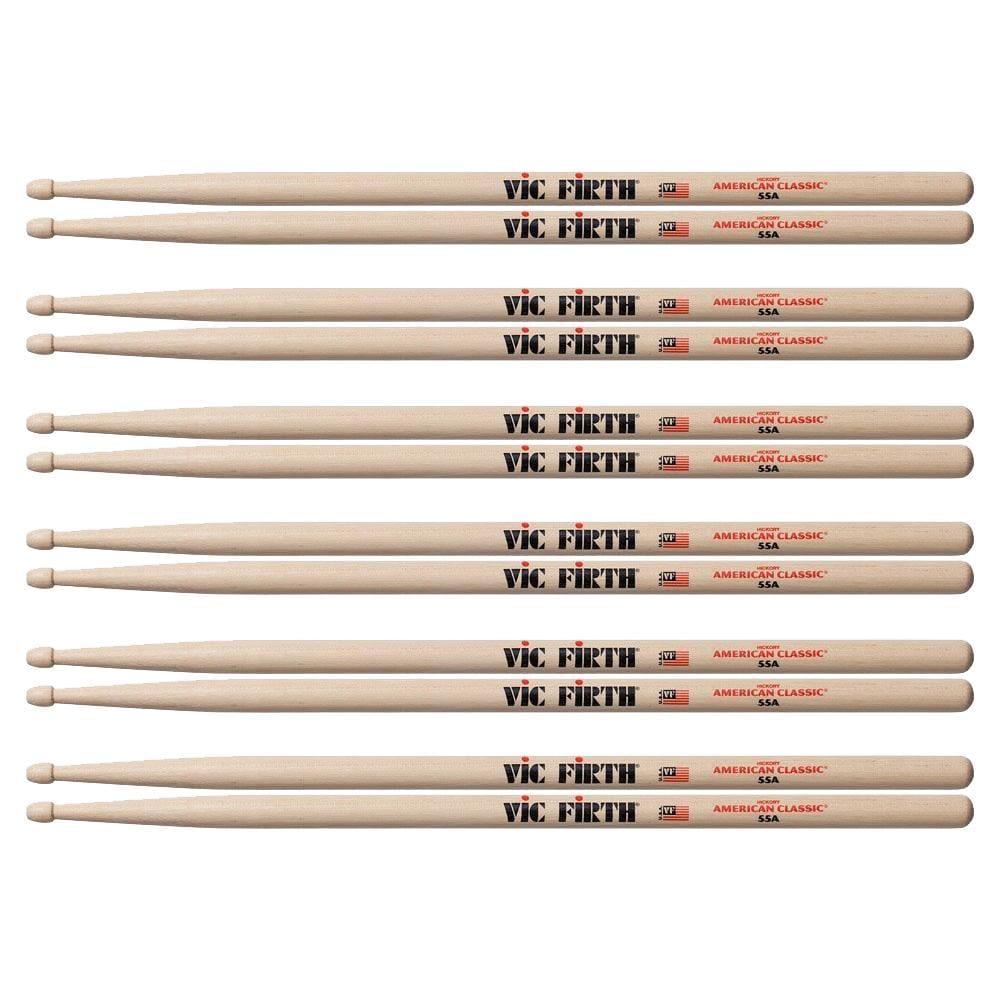 Vic Firth 55A Wood Tip Drum Sticks (6 Pair Bundle) Drums and Percussion / Parts and Accessories / Drum Sticks and Mallets