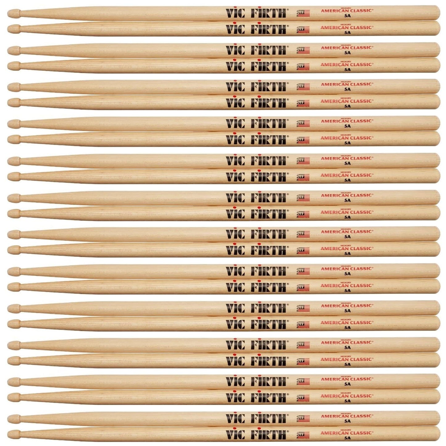 Vic Firth 5A Wood Tip Drum Sticks (12 Pair Bundle) Drums and Percussion / Parts and Accessories / Drum Sticks and Mallets
