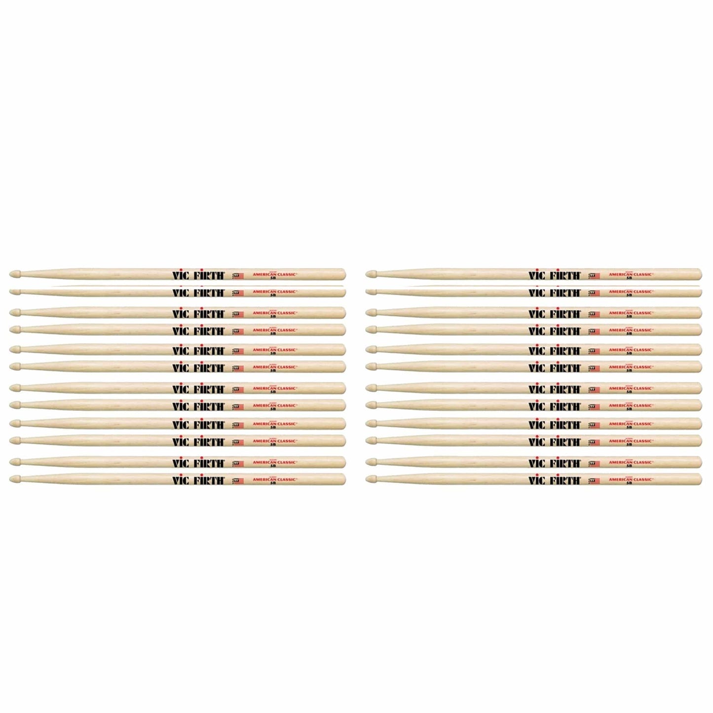Vic Firth 5B Wood Tip Drum Sticks (12 Pair Bundle) Drums and Percussion / Parts and Accessories / Drum Sticks and Mallets