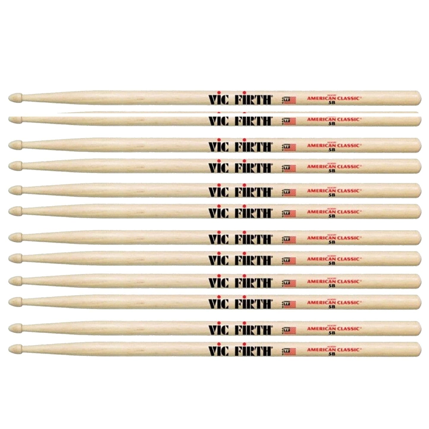 Vic Firth 5B Wood Tip Drum Sticks (6 Pair Bundle) Drums and Percussion / Parts and Accessories / Drum Sticks and Mallets
