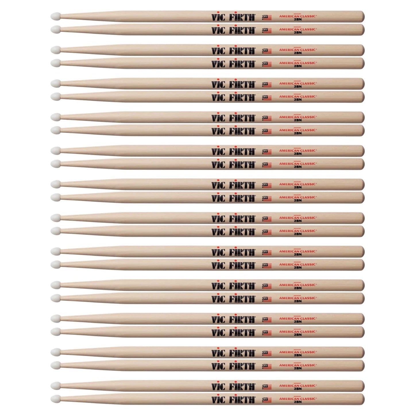 Vic Firth American Classic 2B Nylon Tip Drum Sticks (12 Pair Bundle) Drums and Percussion / Parts and Accessories / Drum Sticks and Mallets