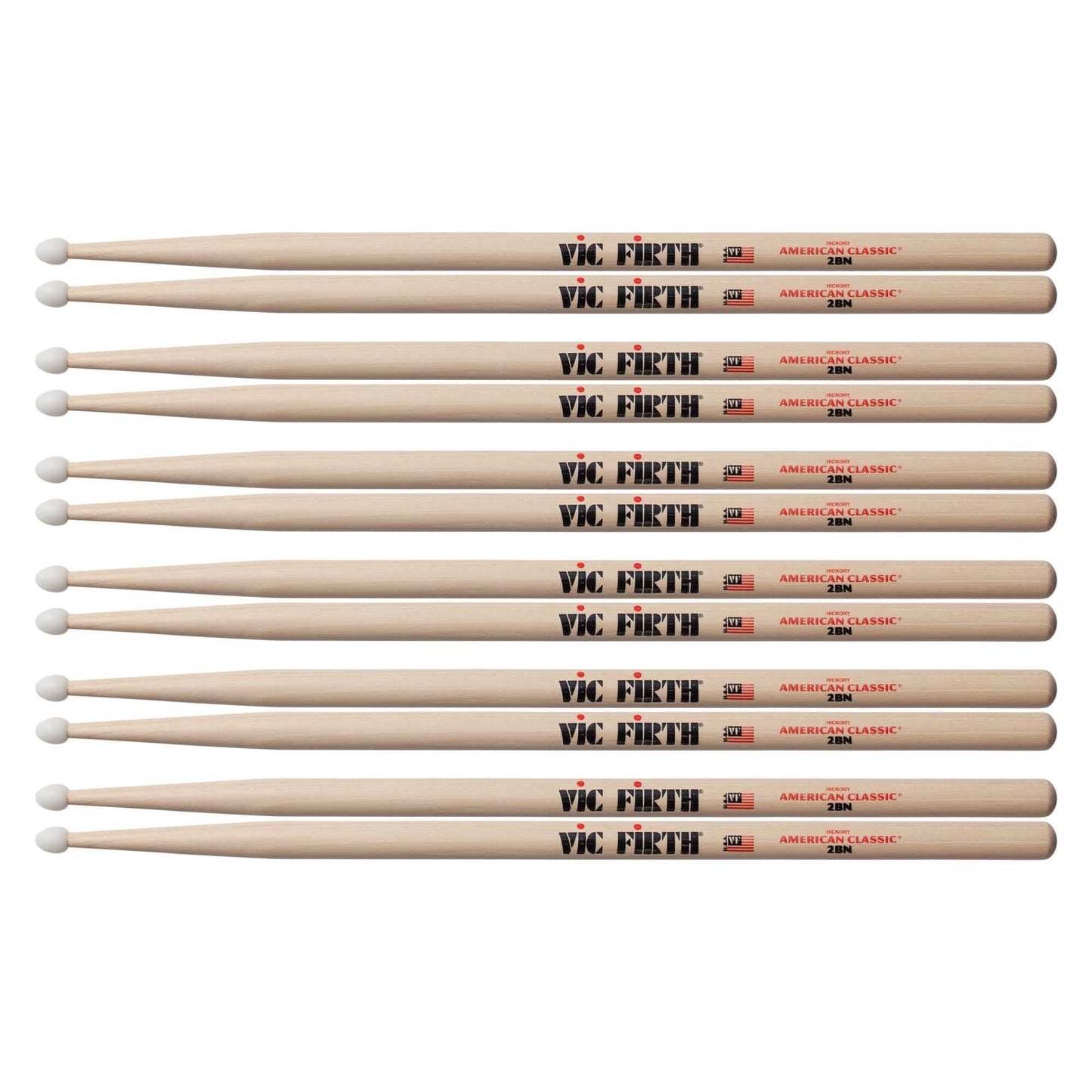 Vic Firth American Classic 2B Nylon Tip Drum Sticks (6 Pair Bundle) Drums and Percussion / Parts and Accessories / Drum Sticks and Mallets