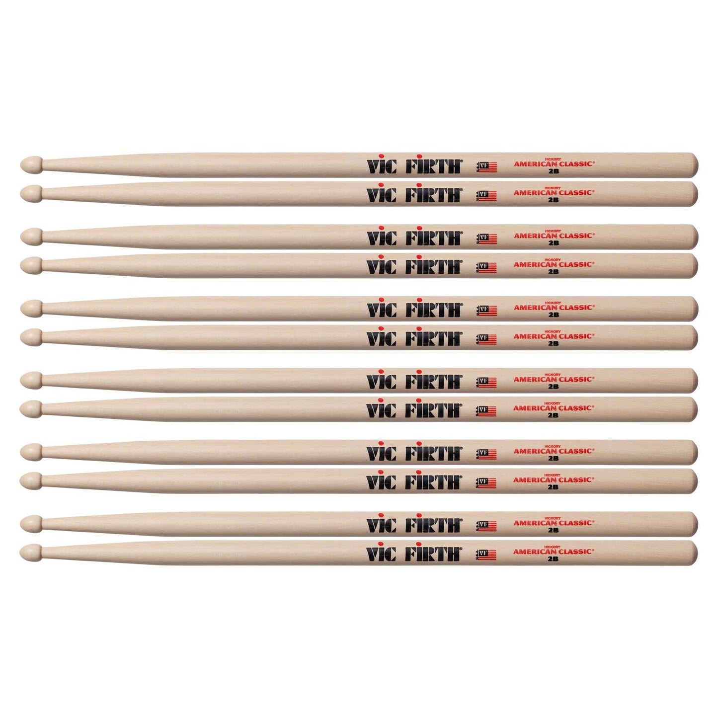 Vic Firth American Classic 2B Wood Tip Drum Sticks (6 Pair Bundle) Drums and Percussion / Parts and Accessories / Drum Sticks and Mallets