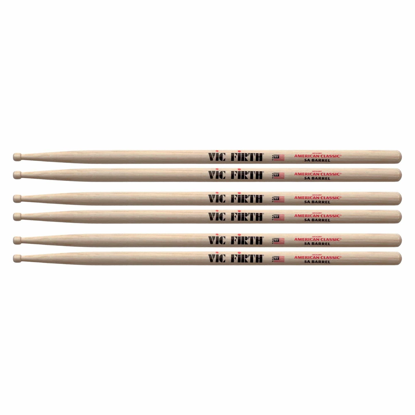 Vic Firth American Classic 5A Barrel Drum Sticks (3 Pair Bundle) Drums and Percussion / Parts and Accessories / Drum Sticks and Mallets