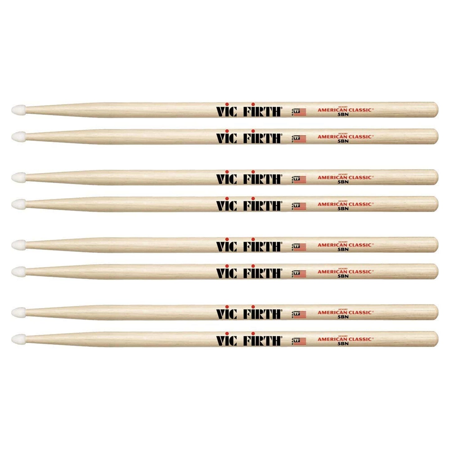 Vic Firth American Classic 5B Nylon Tip Drum Sticks (3 Pair Bundle + 1 Free) Drums and Percussion / Parts and Accessories / Drum Sticks and Mallets