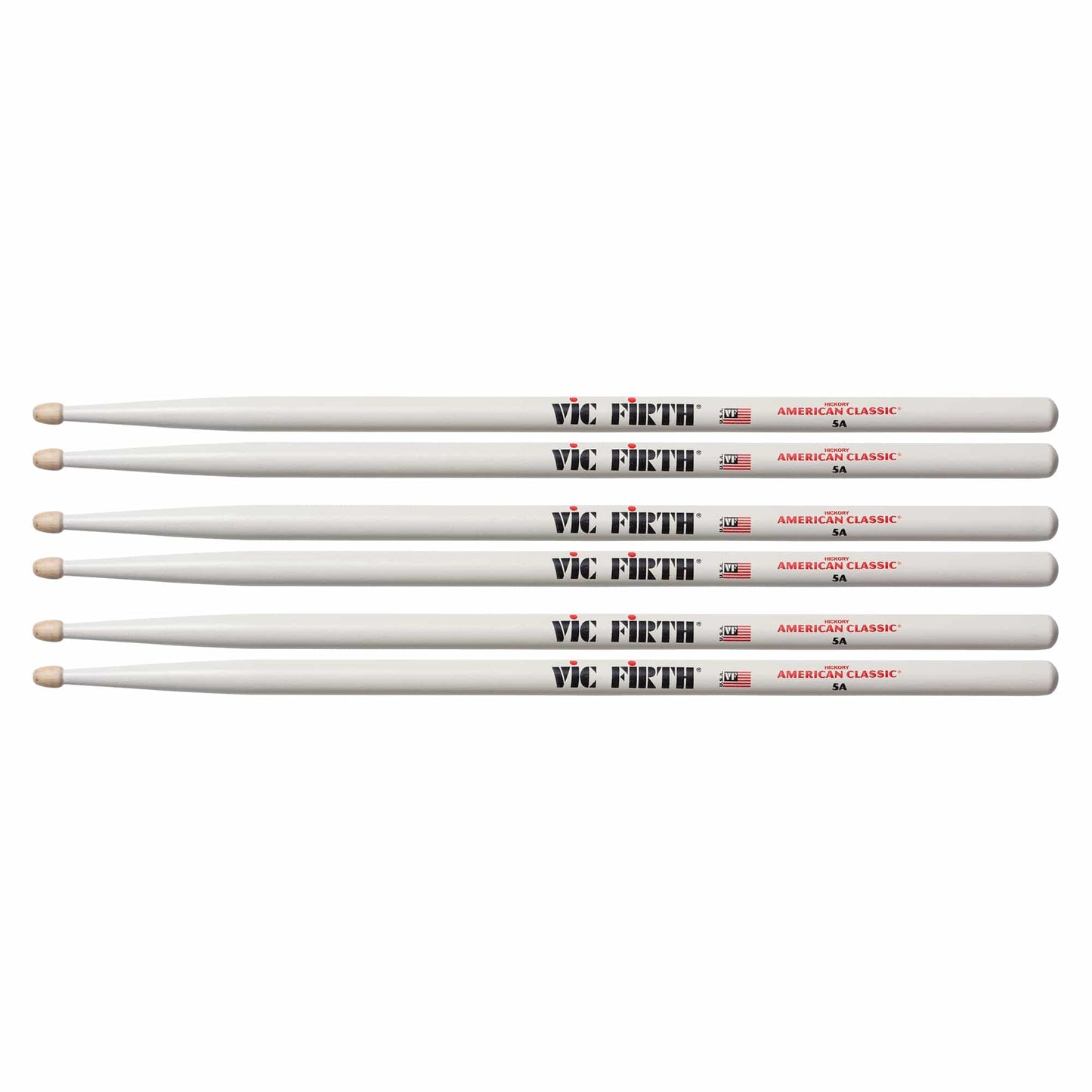 Vic Firth American Classic White 5A Wood Tip Drum Sticks (3 Pair Bundle) Drums and Percussion / Parts and Accessories / Drum Sticks and Mallets