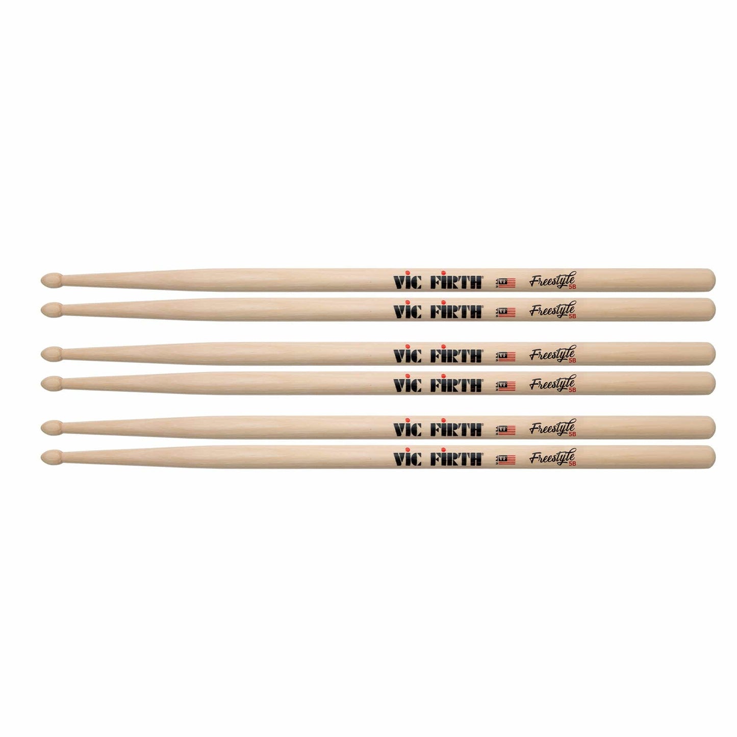 Vic Firth American Concept Freestyle 5B Wood Tip Drum Sticks (3 Pair Bundle) Drums and Percussion / Parts and Accessories / Drum Sticks and Mallets