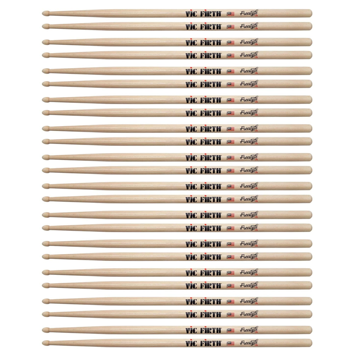 Vic Firth American Concept Freestyle 7A Wood Tip Drum Sticks (12 Pair Bundle) Drums and Percussion / Parts and Accessories / Drum Sticks and Mallets