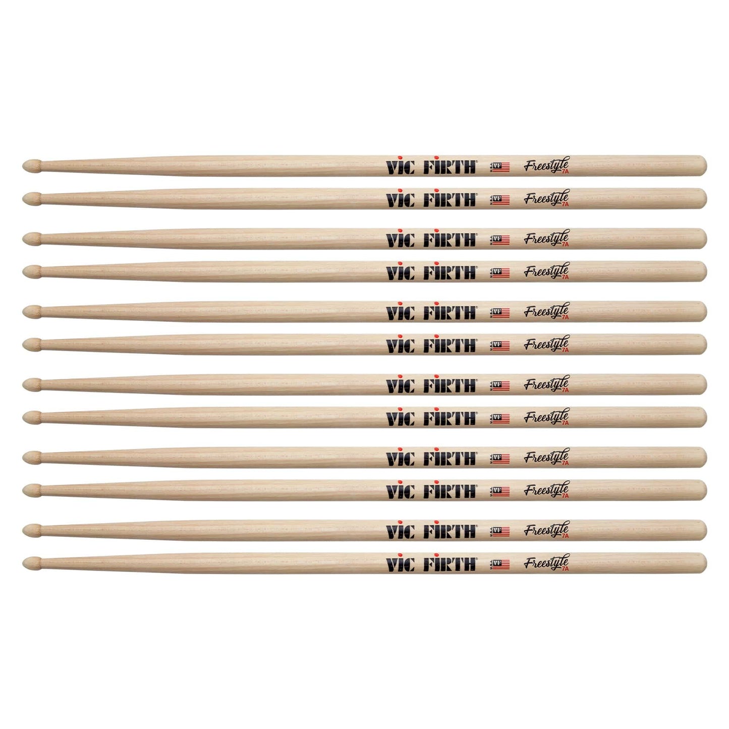 Vic Firth American Concept Freestyle 7A Wood Tip Drum Sticks (6 Pair Bundle) Drums and Percussion / Parts and Accessories / Drum Sticks and Mallets