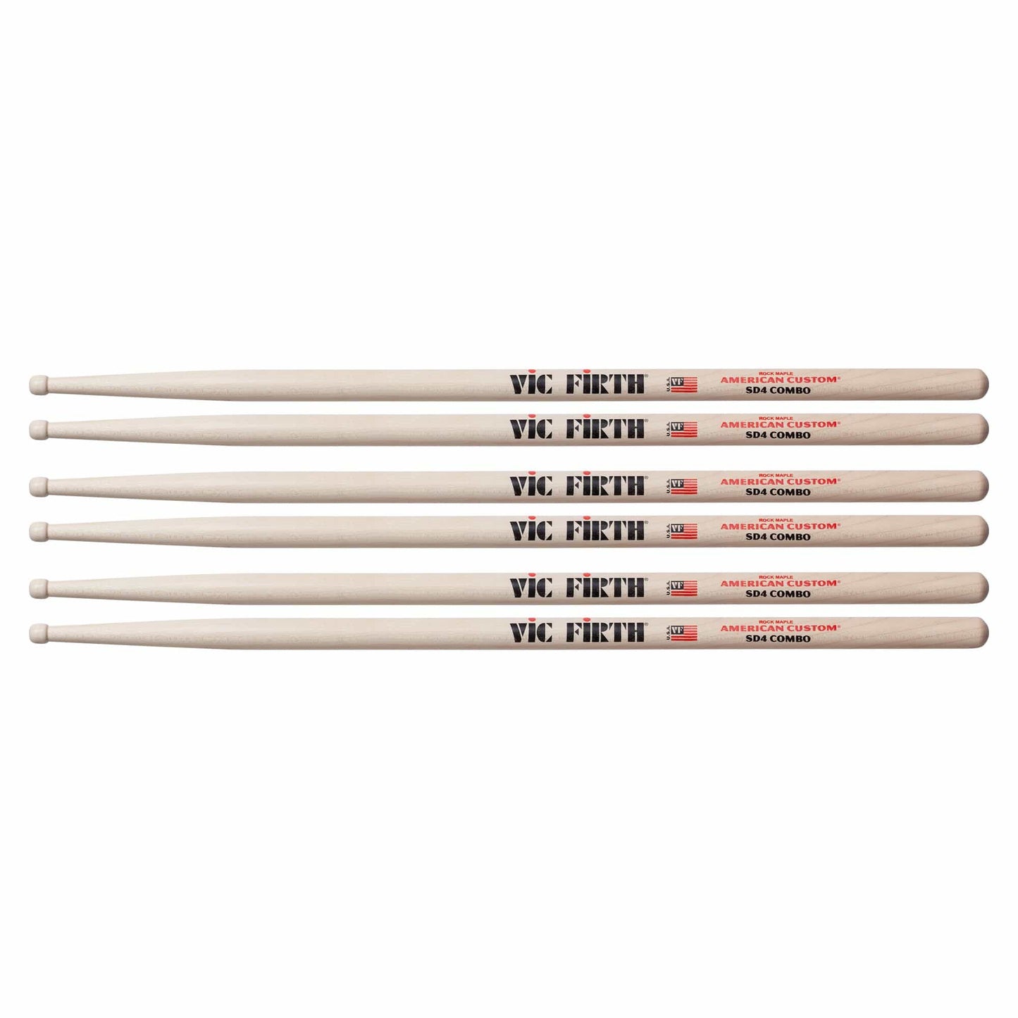 Vic Firth American Custom SD4 Combo Drum Sticks (3 Pair Bundle) Drums and Percussion / Parts and Accessories / Drum Sticks and Mallets