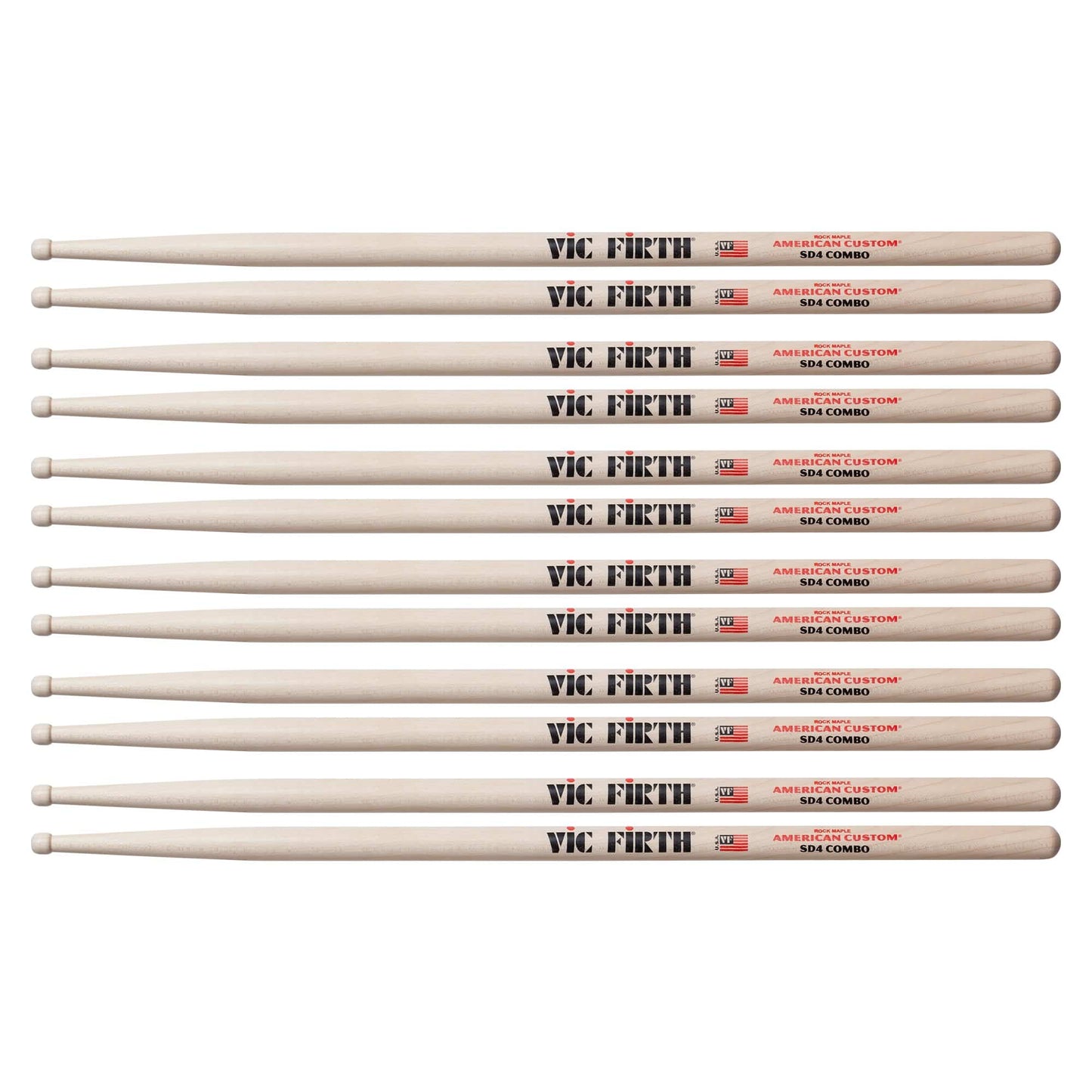 Vic Firth American Custom SD4 Combo Drum Sticks (6 Pair Bundle) Drums and Percussion / Parts and Accessories / Drum Sticks and Mallets