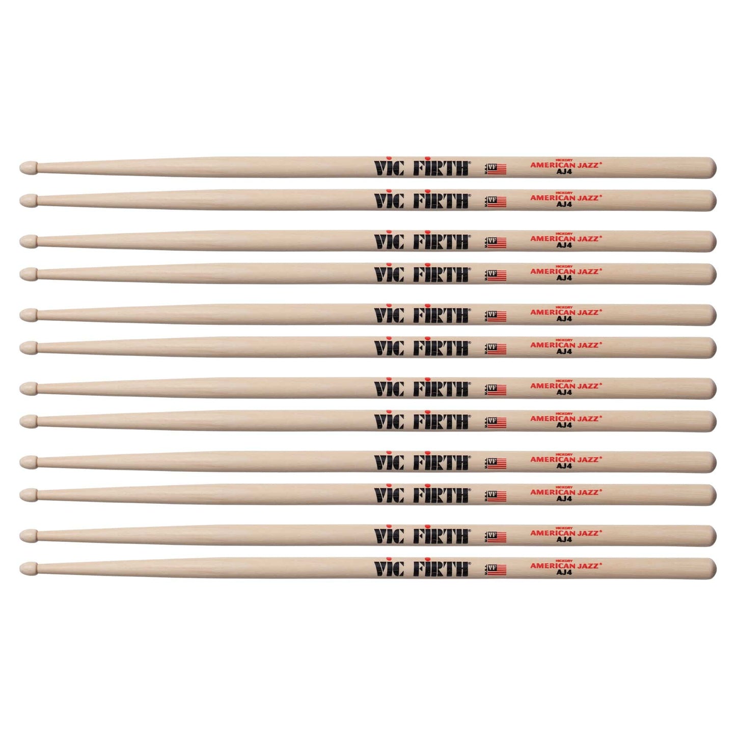 Vic Firth American Jazz AJ4 Wood Tip Drum Sticks (6 Pair Bundle) Drums and Percussion / Parts and Accessories / Drum Sticks and Mallets