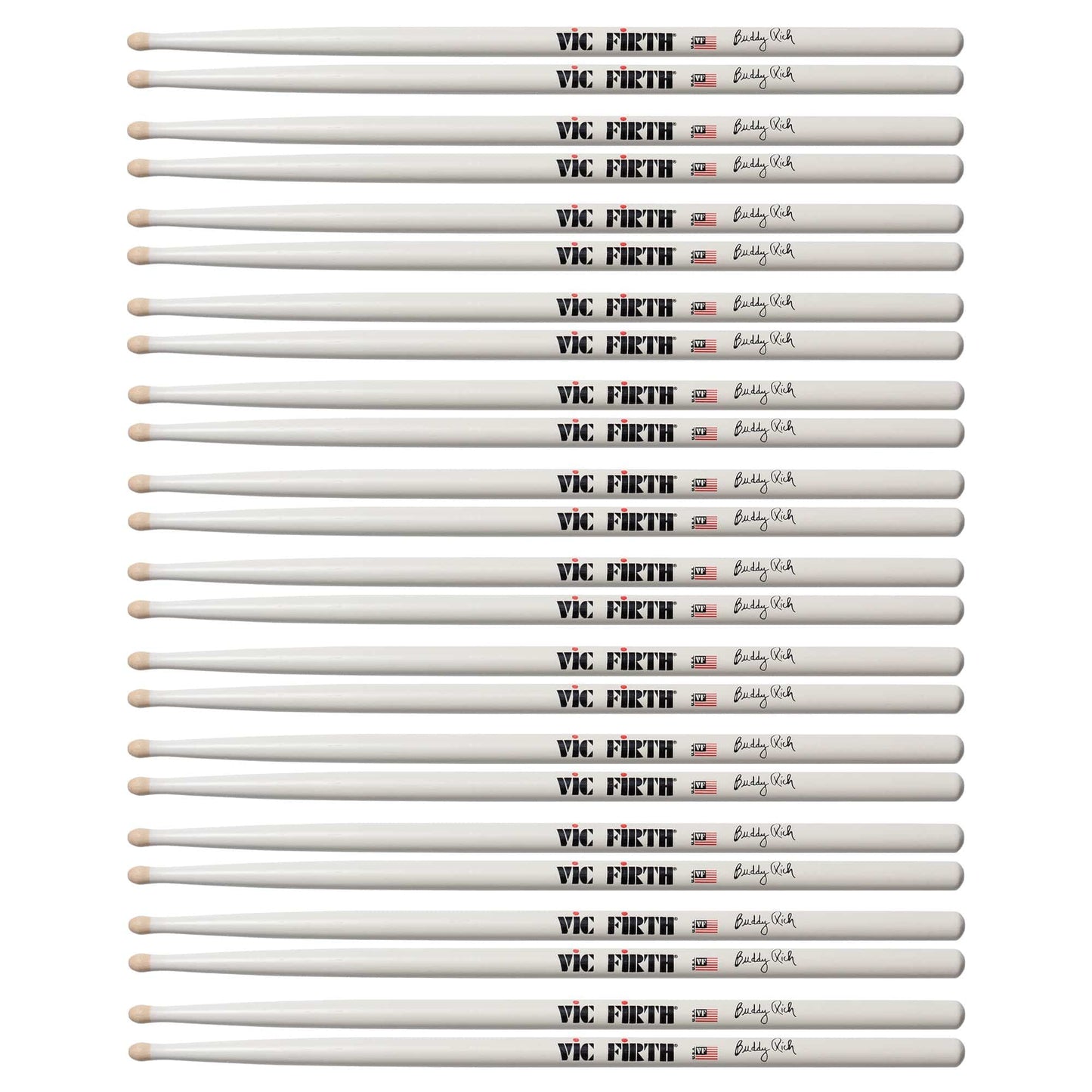 Vic Firth Buddy Rich Wood Tip Signature Drum Sticks (12 Pair Bundle) Drums and Percussion / Parts and Accessories / Drum Sticks and Mallets