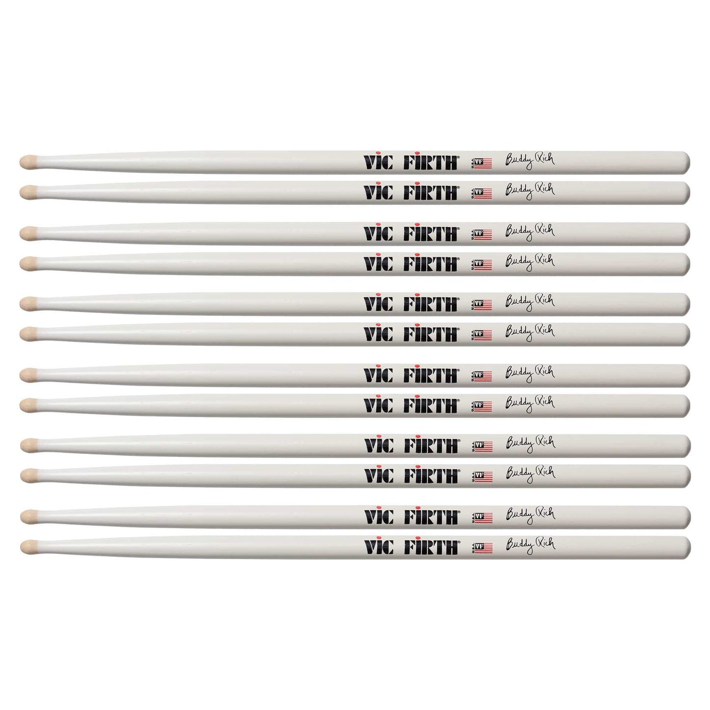 Vic Firth Buddy Rich Wood Tip Signature Drum Sticks (6 Pair Bundle) Drums and Percussion / Parts and Accessories / Drum Sticks and Mallets