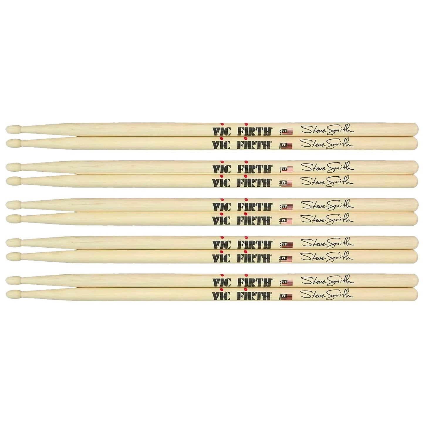 Vic Firth Steve Smith Signature Drum Sticks (5 Pair Bundle) Drums and Percussion / Parts and Accessories / Drum Sticks and Mallets