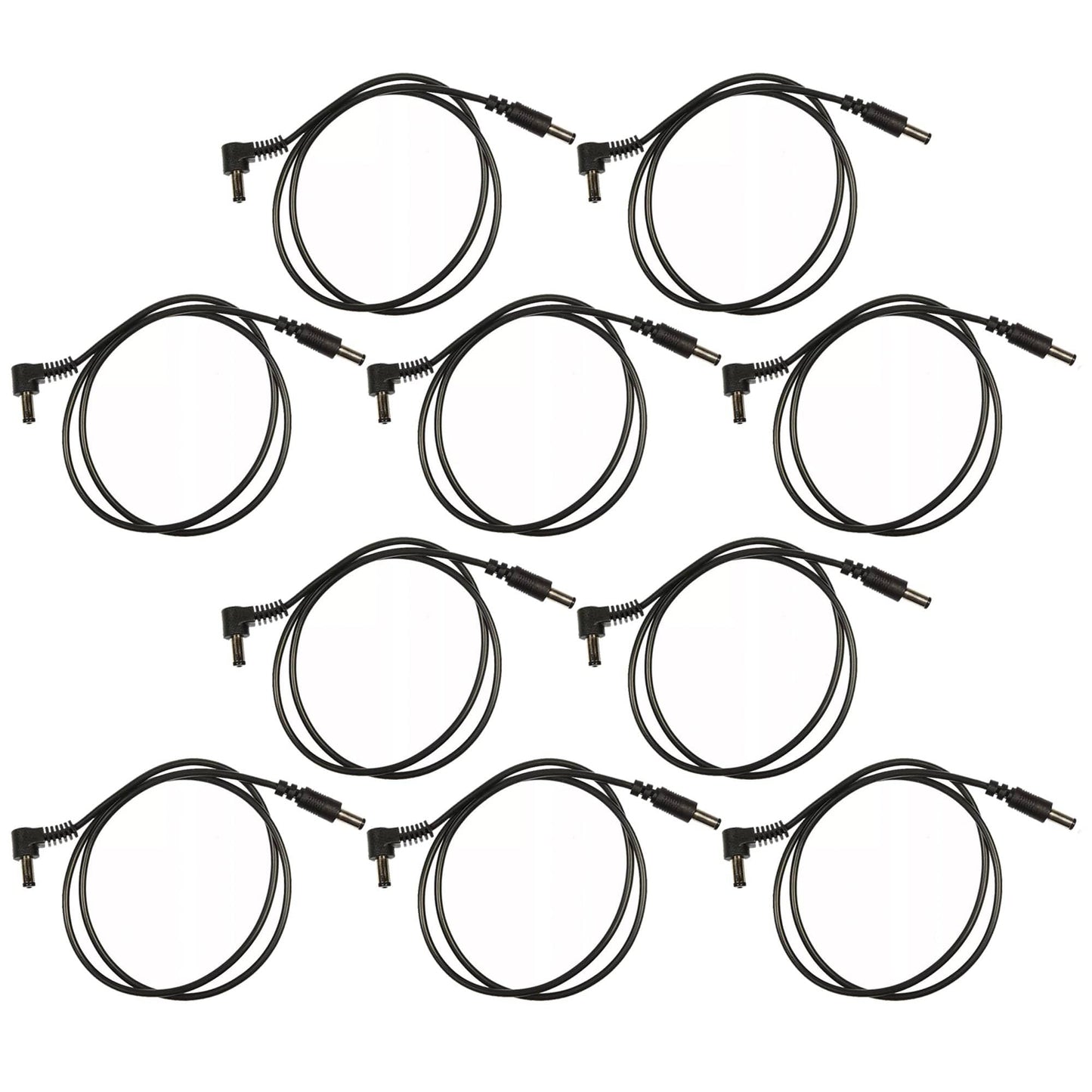 Voodoo Lab Cable 2.1mm Standard Polarity Center Negative Straight-Right 24" 10 Pack Bundle Accessories / Cables