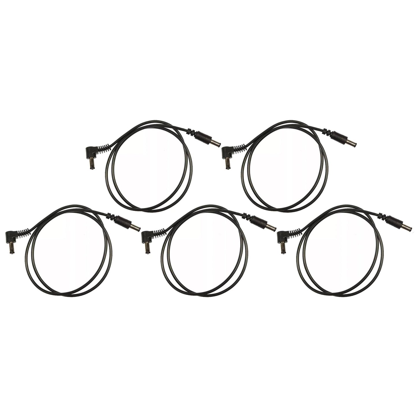 Voodoo Lab Cable 2.1mm Standard Polarity Center Negative Straight-Right 24" 5 Pack Bundle Accessories / Cables