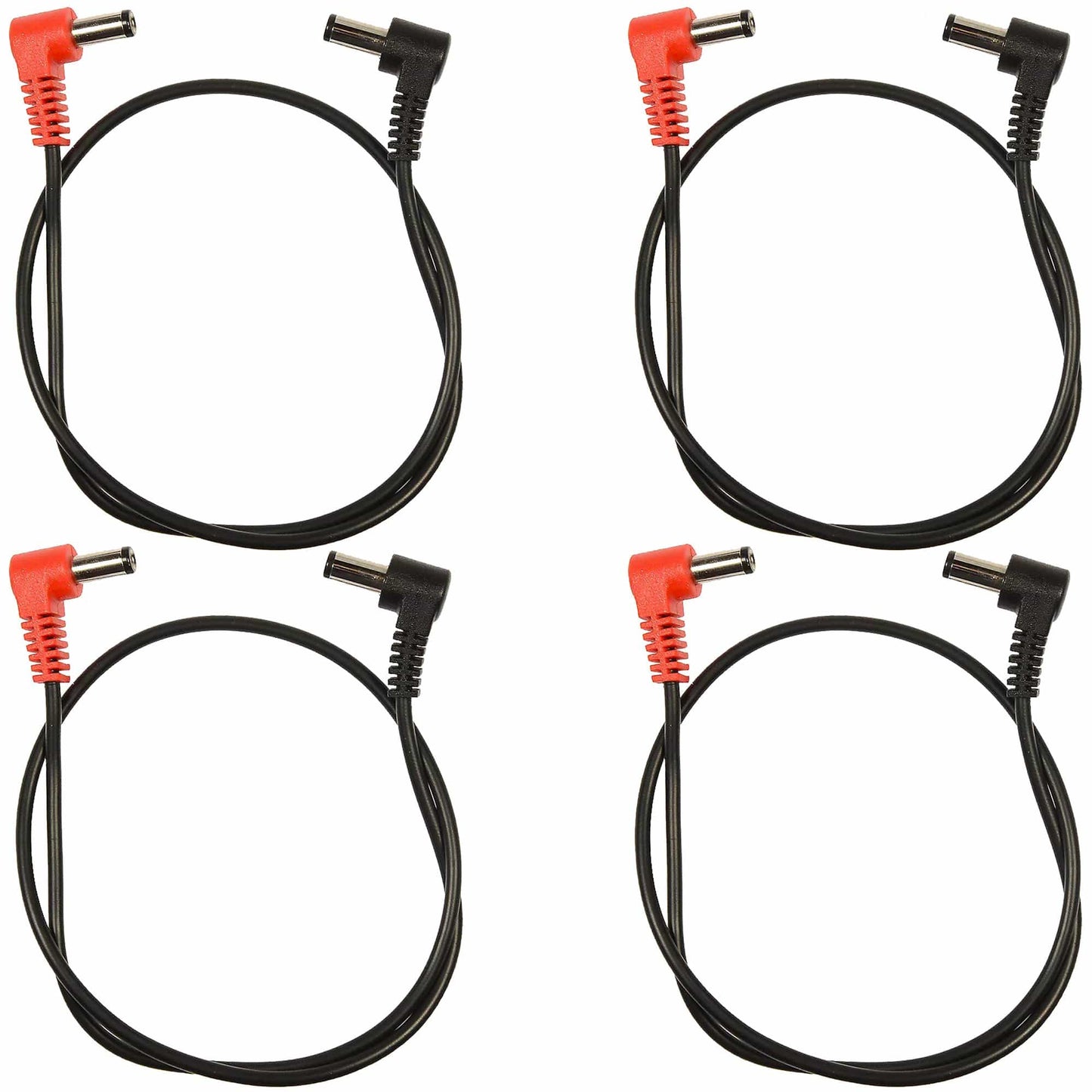 Voodoo Lab Cable 2.5mm Reverse Polarity Center Positive Right-Right 18" 4 Pack Bunlde Accessories / Cables