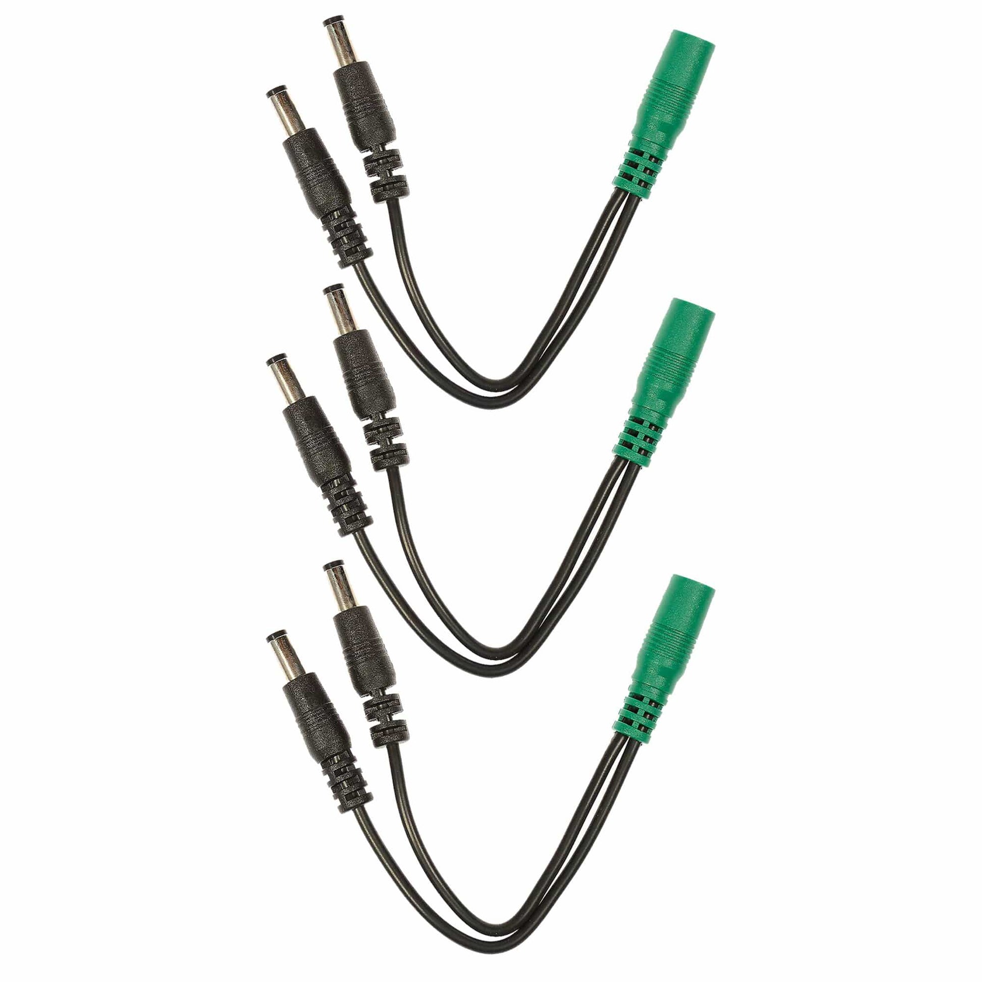 Voodoo Lab Cable Current Doubler Adapter - Two 2.1mm Straight Barrels - 2.1mm Female 4" 3 Pack Bundle Accessories / Cables