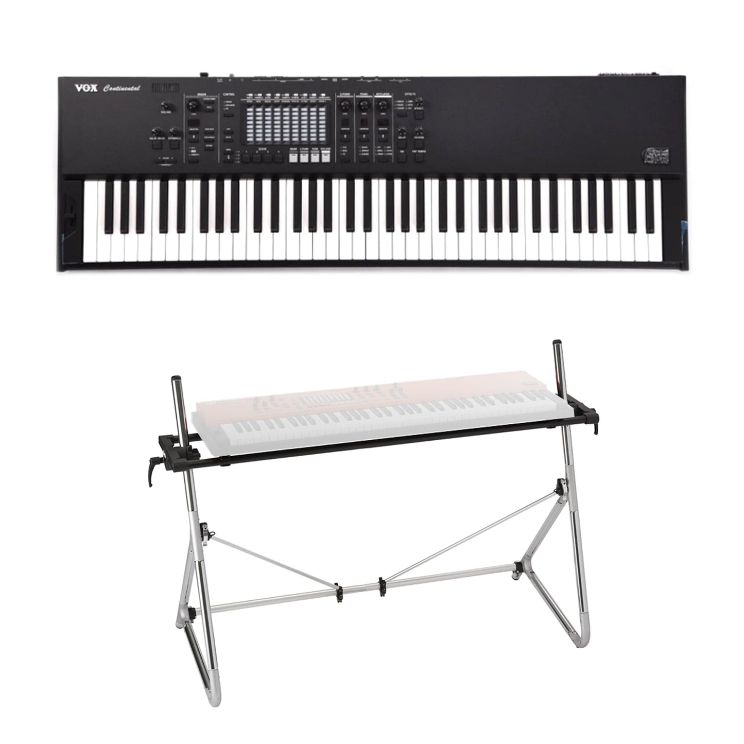 Vox Limited Edition Continental Performance Synthesizer 73-Key Black and FREE Continental Keyboard Stand Bundle Keyboards and Synths / Synths / Analog Synths