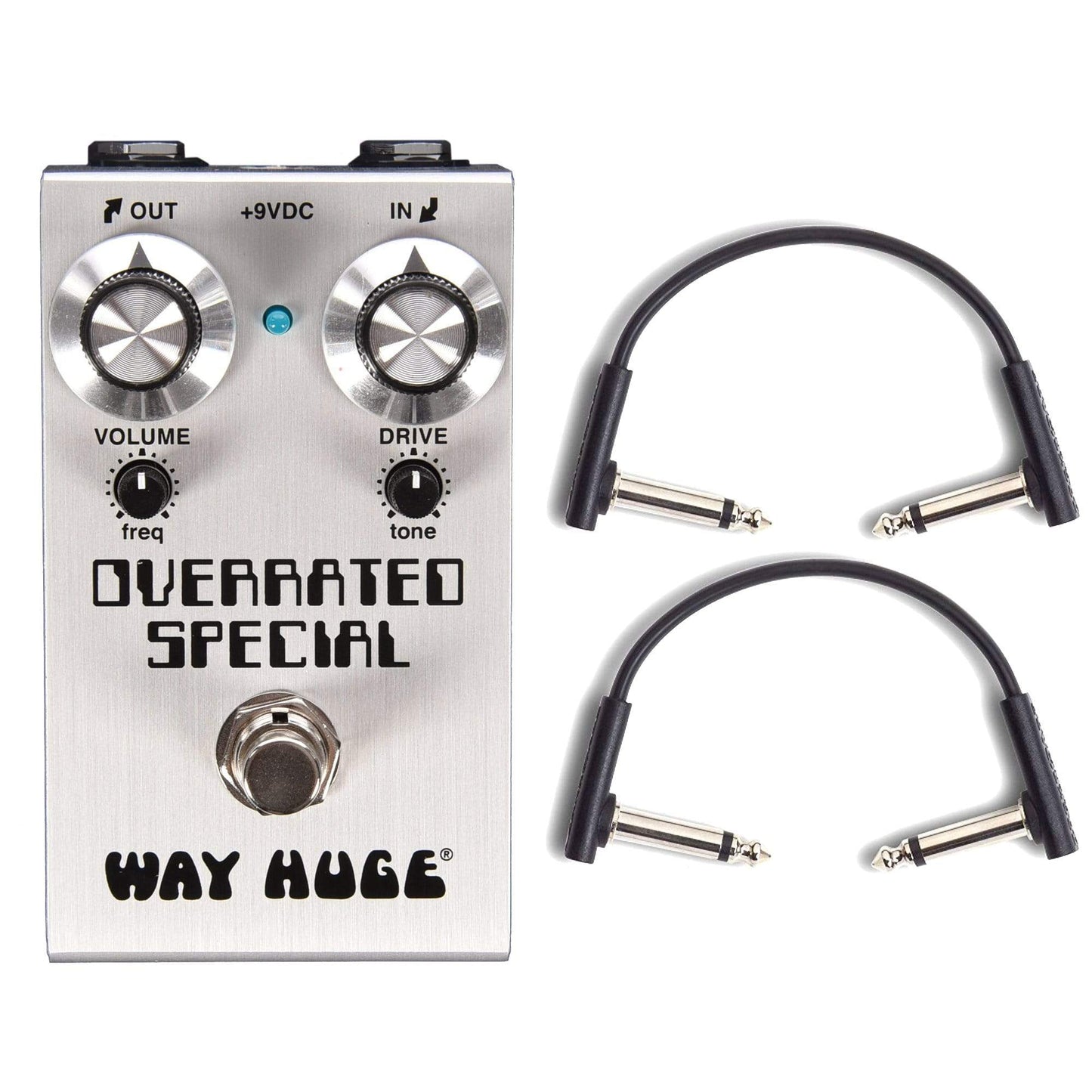 Way Huge Smalls Overrated Special Overdrive w/RockBoard Flat Patch Cables Bundle Effects and Pedals / Overdrive and Boost