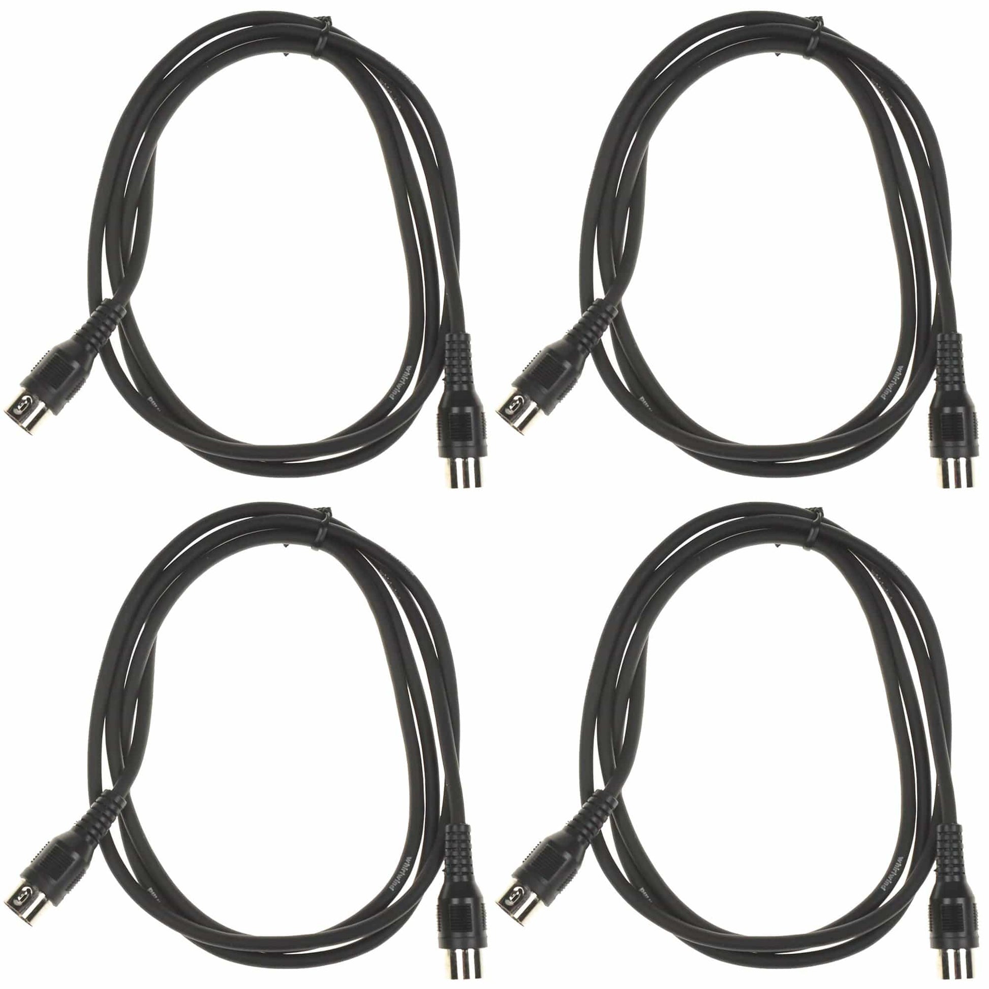 Whirlwind MIDI Cable 5-Pin 5' Black 4 Pack Bundle Accessories / Cables