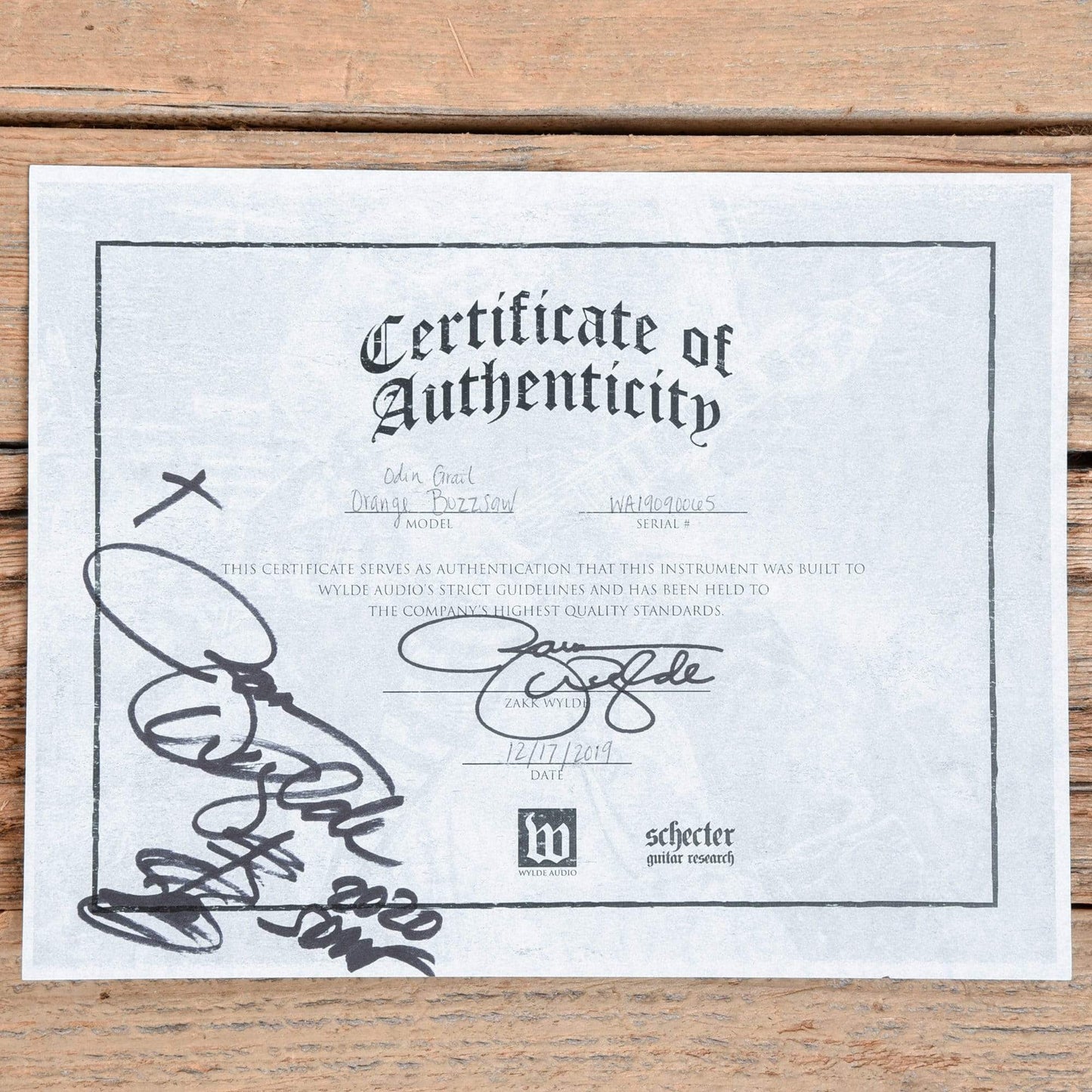 Wylde Audio Limited Edition Odin Grail (Signed) Orange Buzzsaw 2019 Electric Guitars / Solid Body