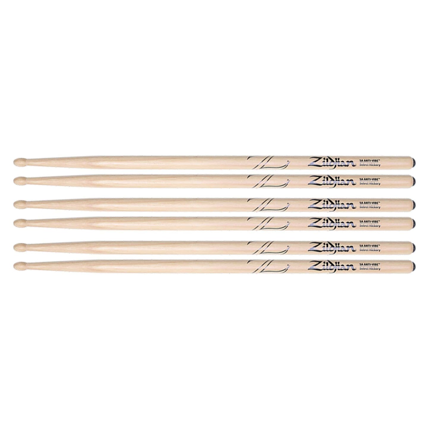 Zildjian 5A Anti-Vibe Wood Tip Drum Sticks (3 Pair Bundle) Drums and Percussion / Parts and Accessories / Drum Sticks and Mallets