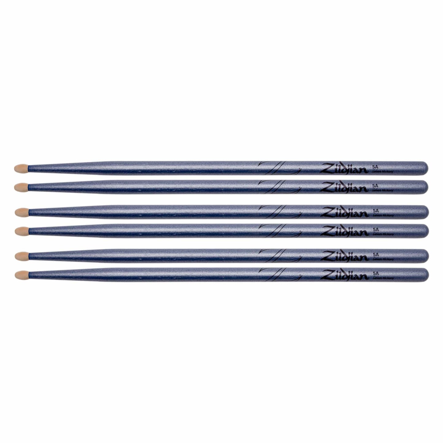Zildjian 5A Chroma Blue Wood Tip Drum Sticks (3 Pair Bundle) Drums and Percussion / Parts and Accessories / Drum Sticks and Mallets