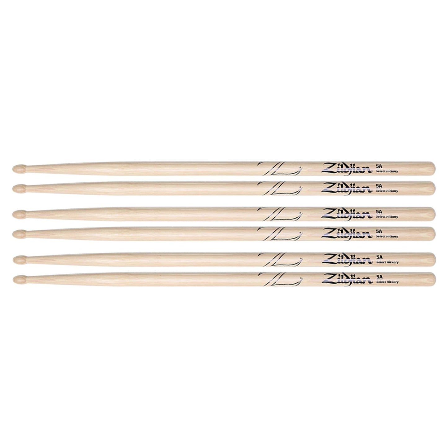 Zildjian 5A Natural Wood Tip Drum Sticks (3 Pair Bundle) Drums and Percussion / Parts and Accessories / Drum Sticks and Mallets