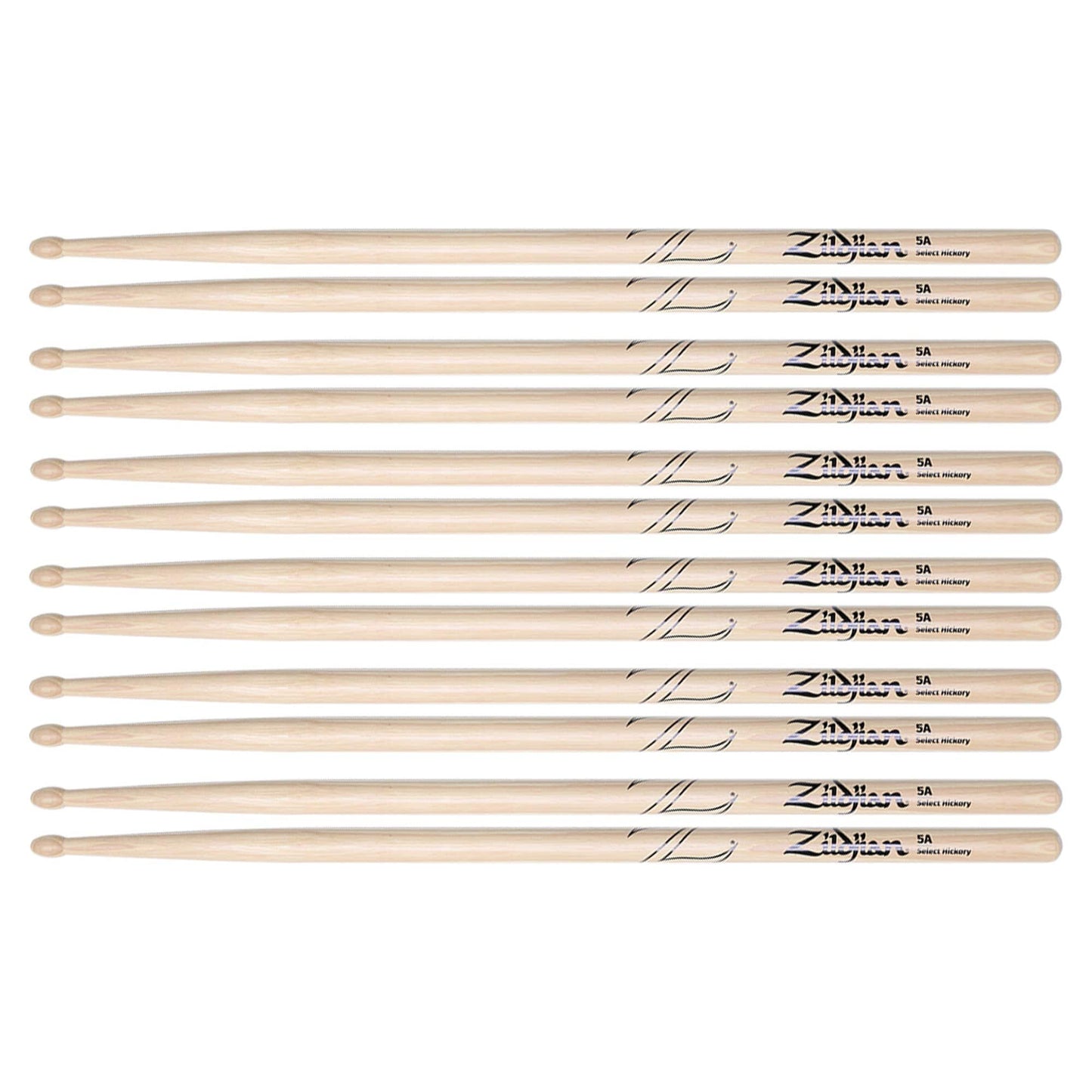 Zildjian 5A Natural Wood Tip Drum Sticks (6 Pair Bundle) Drums and Percussion / Parts and Accessories / Drum Sticks and Mallets