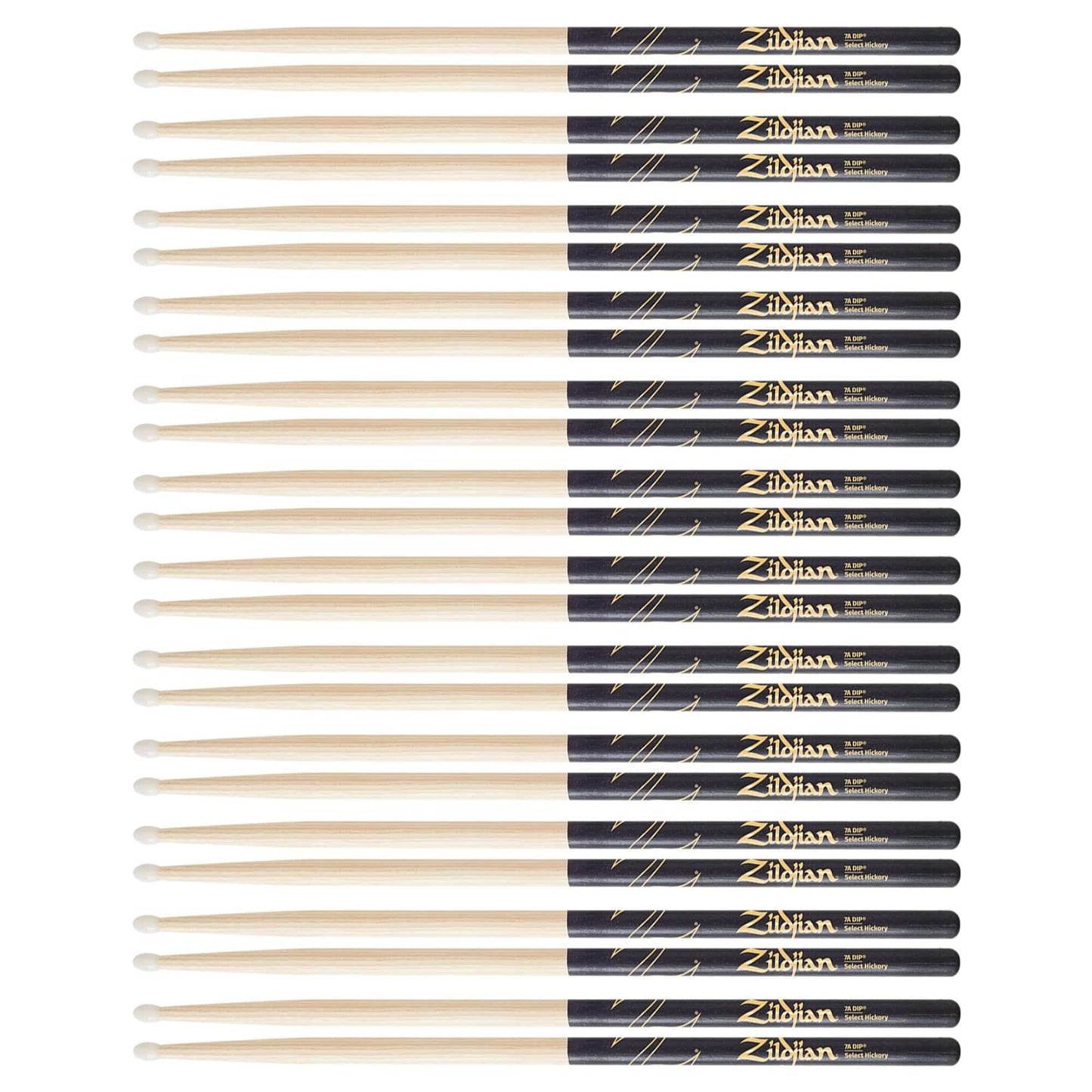 Zildjian 7A Dip Nylon Tip Drum Sticks (12 Pair Bundle) Drums and Percussion / Parts and Accessories / Drum Sticks and Mallets
