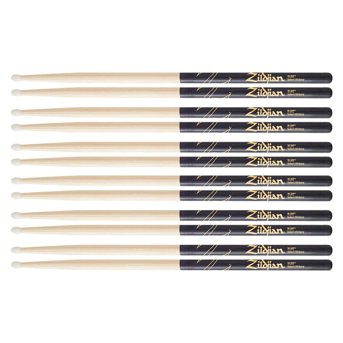 Zildjian 7A Dip Nylon Tip Drum Sticks (6 Pair Bundle) Drums and Percussion / Parts and Accessories / Drum Sticks and Mallets