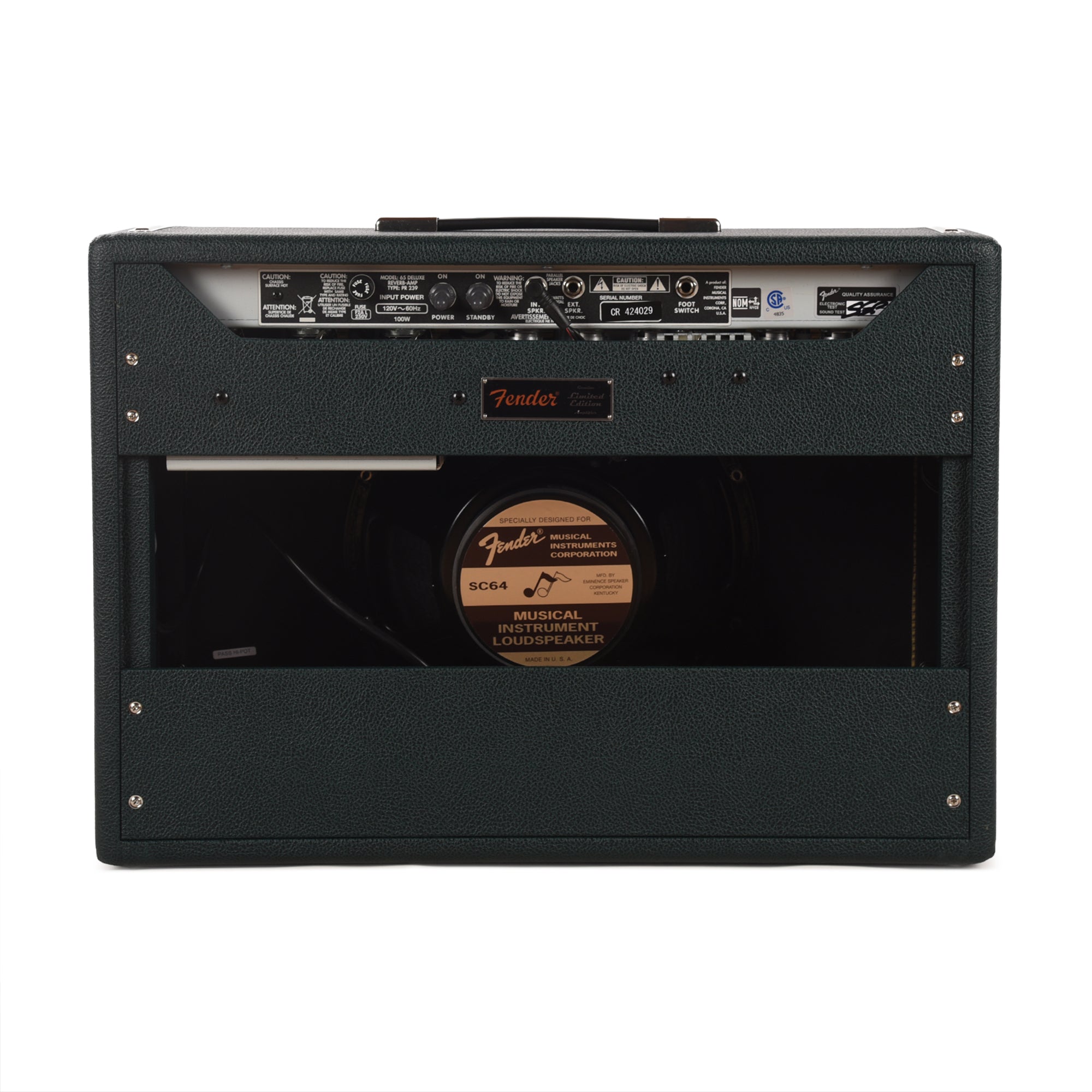 Fender FSR '65 Deluxe Reverb 22w 1x12 Combo British Racing Green w/ Eminence GA-SC64