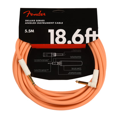 Fender Deluxe Instrument Cable Pacific Peach 18.6' Angle-Straight